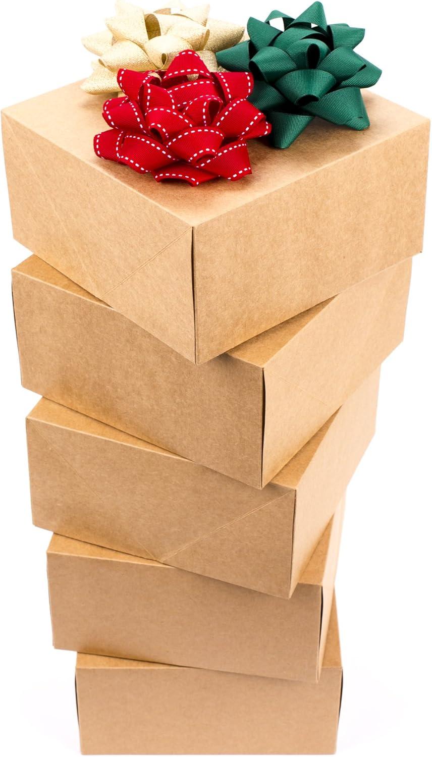 imageHallmark 8quot Gift Boxes for Christmas Holidays Birthdays Weddings Crafts Fathers Day Care Packages and More 5 Box SetKraft