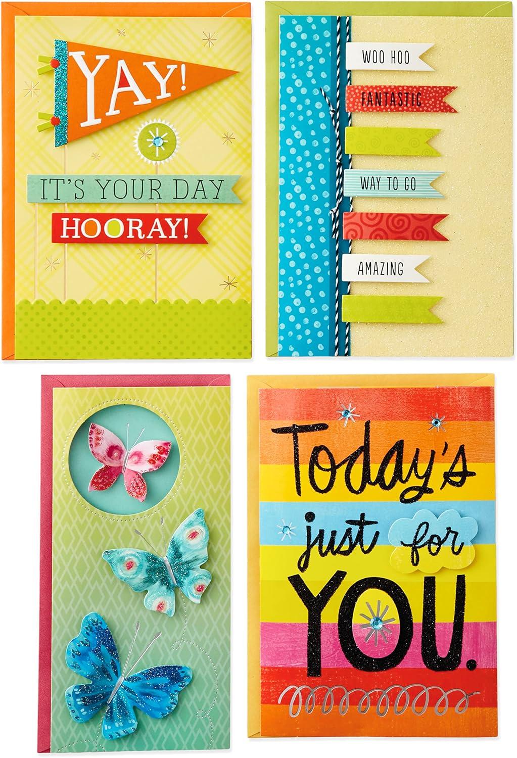 imageHallmark All Occasion Handmade Boxed Set of Assorted Greeting Cards with Card Organizer Pack of 24Birthday Baby Wedding Sympathy Thinking of You Thank You Blank