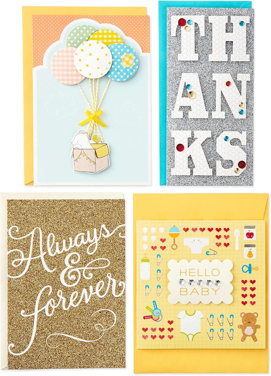 imageHallmark All Occasion Handmade Boxed Set of Assorted Greeting Cards with Card Organizer Pack of 24Birthday Baby Wedding Sympathy Thinking of You Thank You Blank