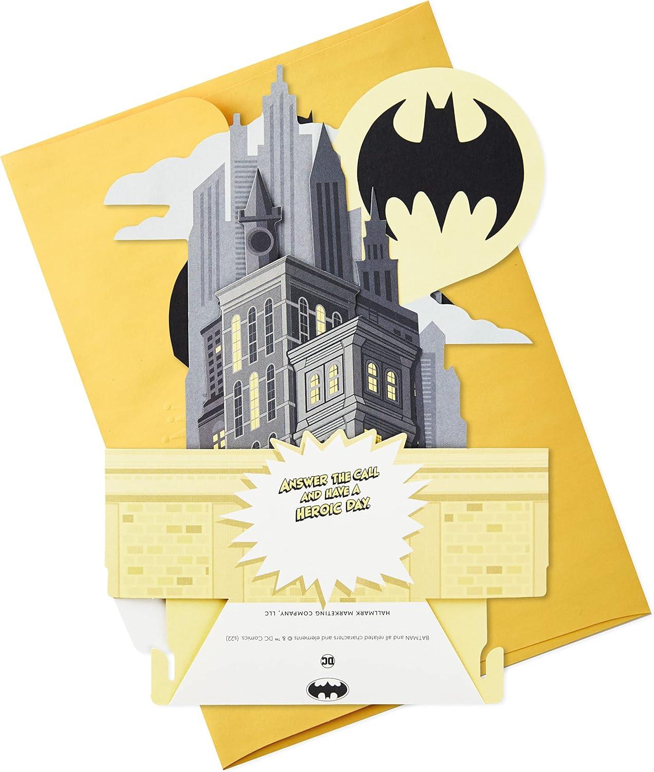 imageHallmark Batman Pop Up Birthday Card for Him Heroic Day Paper Wonder 3D CardHeroic Day