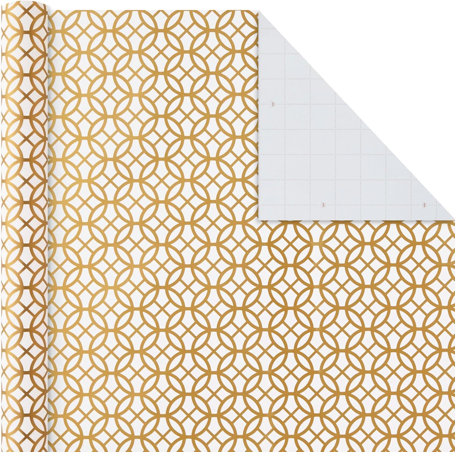 imageHallmark Birthday Wrapping Paper Rolls for Graduation Wedding Baby Shower Bridal Shower  Floral White and Gold ampamp Polka Dot Gift Wrap Paper Set of 6 Assorted Rolls 180 sq ft ttl