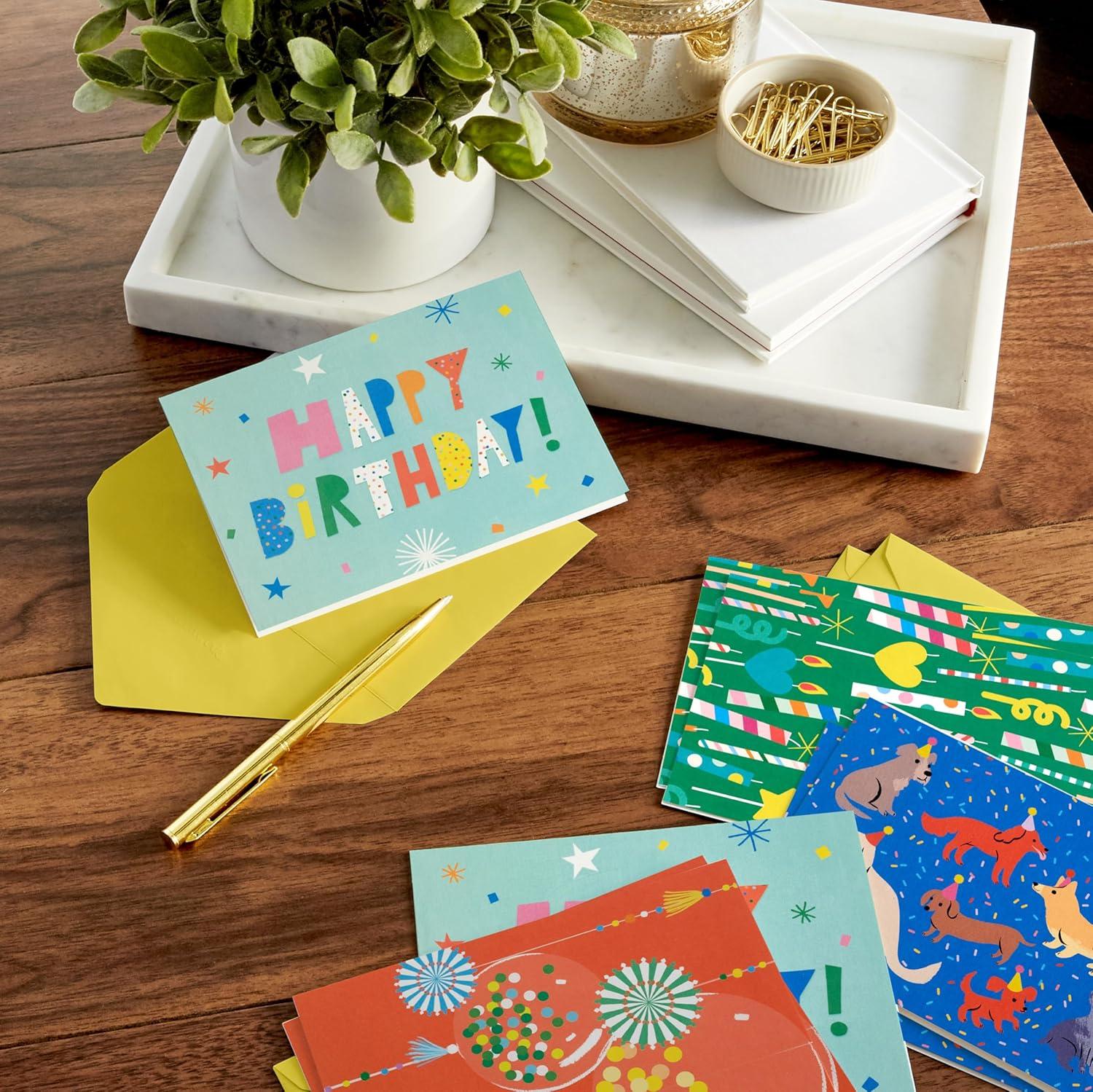 imageHallmark Blank Cards Assortment Vintage Flowers 24 Cards with EnvelopesDogs  Candles  Balloons