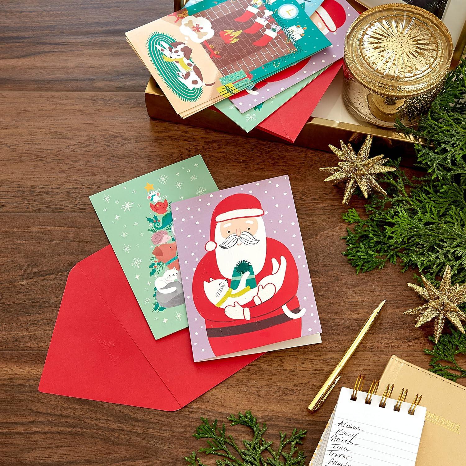 imageHallmark Boxed Christmas Cards Assortment Vintage Holidays 6 Designs 36 Cards with EnvelopesCats and Dogs  Holiday Card Assortment