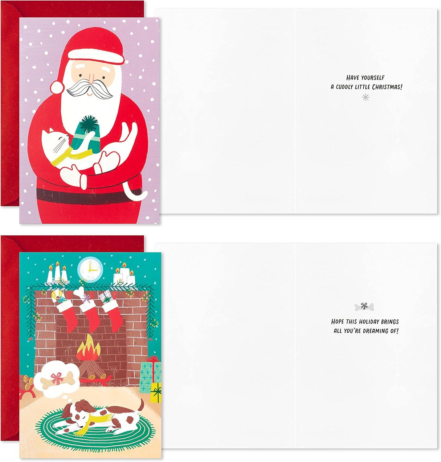 imageHallmark Boxed Christmas Cards Assortment Vintage Holidays 6 Designs 36 Cards with EnvelopesCats and Dogs  Holiday Card Assortment