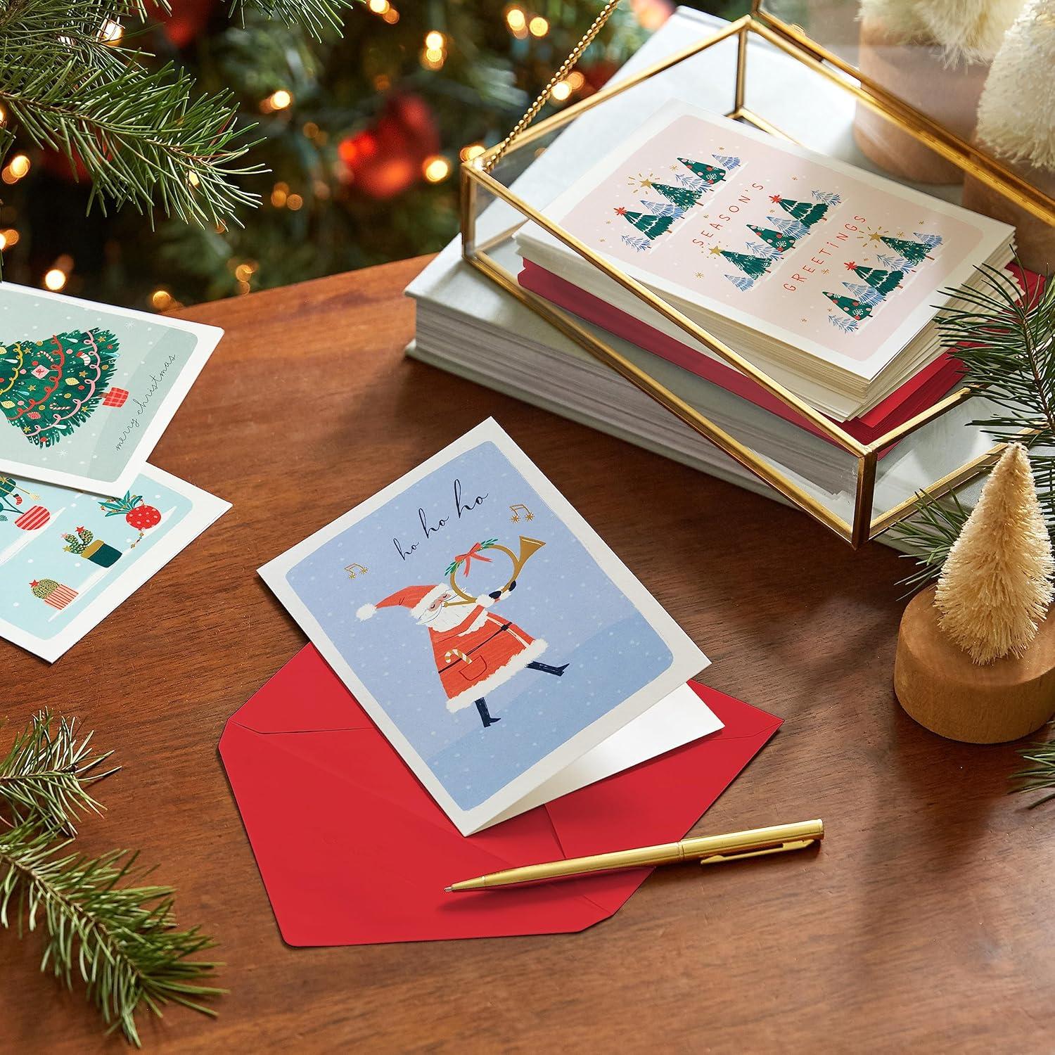 imageHallmark Boxed Christmas Cards Assortment Vintage Holidays 6 Designs 36 Cards with EnvelopesCute Holiday Illustrations Card Assortment