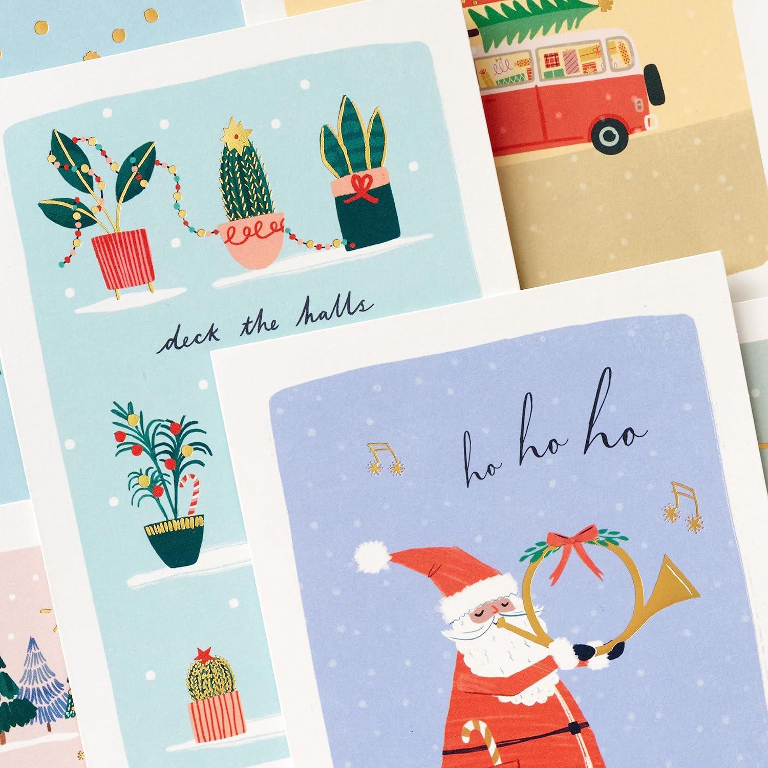 imageHallmark Boxed Christmas Cards Assortment Vintage Holidays 6 Designs 36 Cards with EnvelopesCute Holiday Illustrations Card Assortment