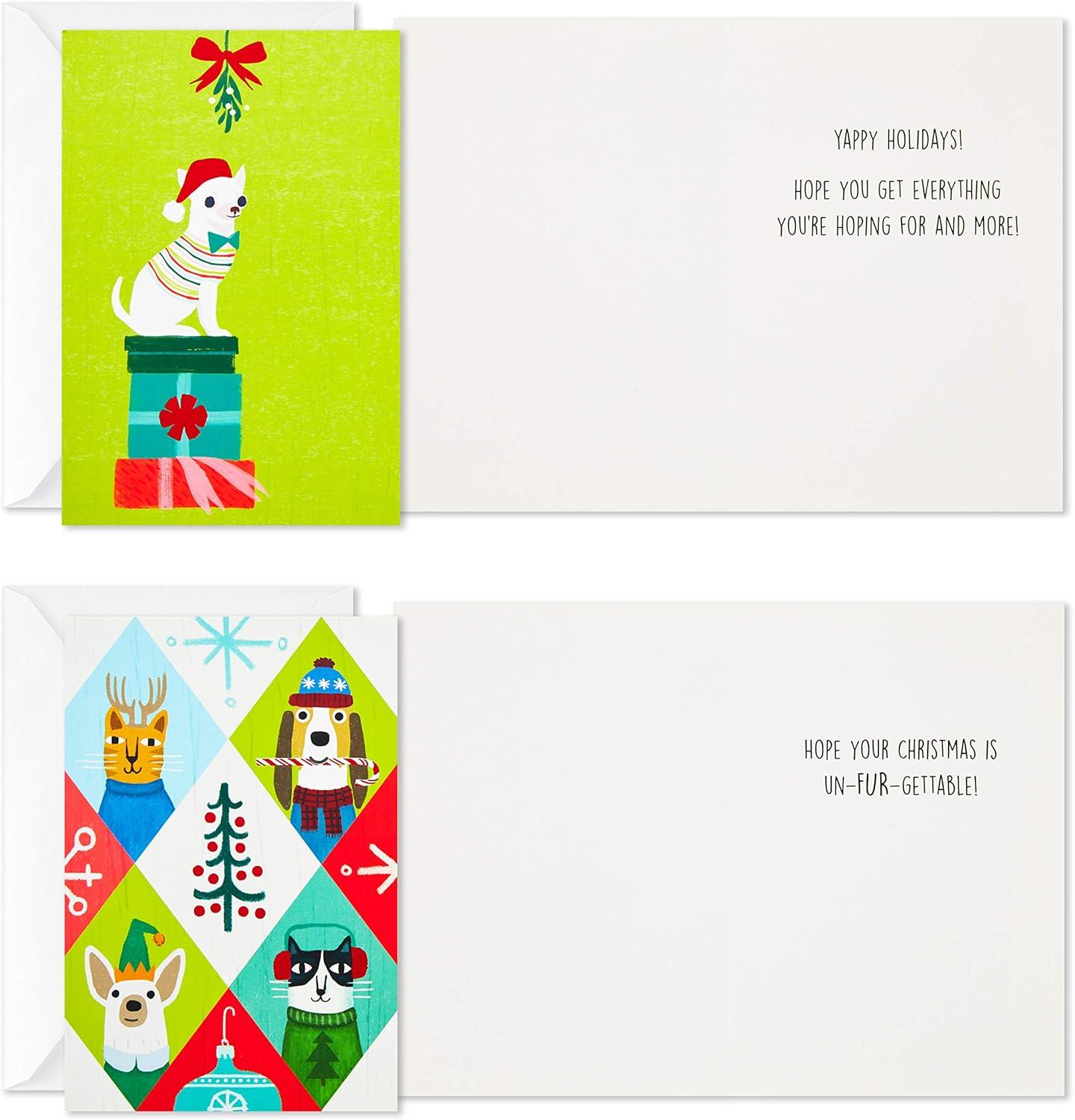 imageHallmark Boxed Christmas Cards Assortment Vintage Red Truck 4 Designs 12 Cards and EnvelopesPet Holiday Card Assortment