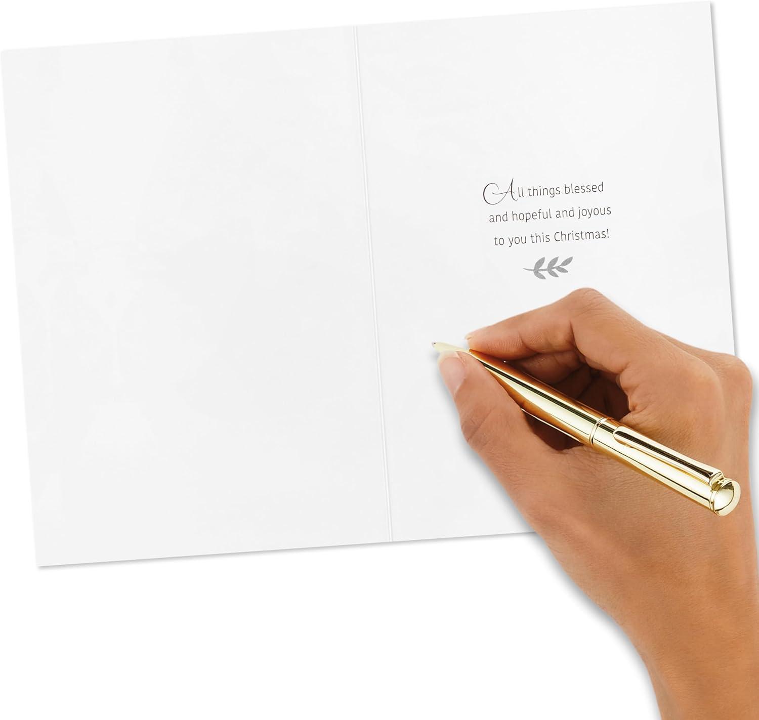 imageHallmark Boxed Christmas Cards Joy to the World 40 Cards and 40 Envelopes Blue and Gold
