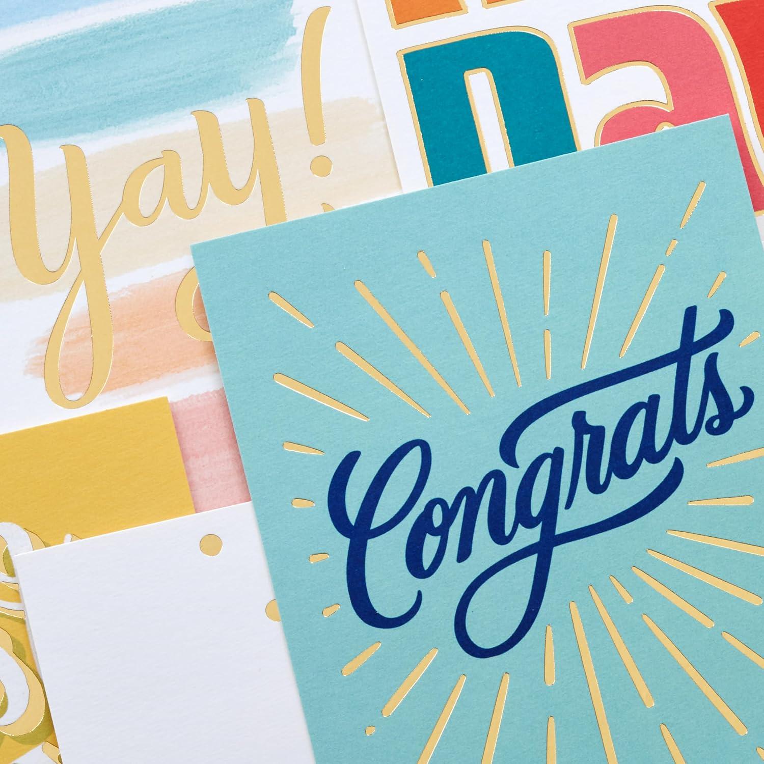 imageHallmark Boxed Graduation Cards Congrats Grad 40 Cards with Envelopes Black White and GoldCongrats Any Occasion