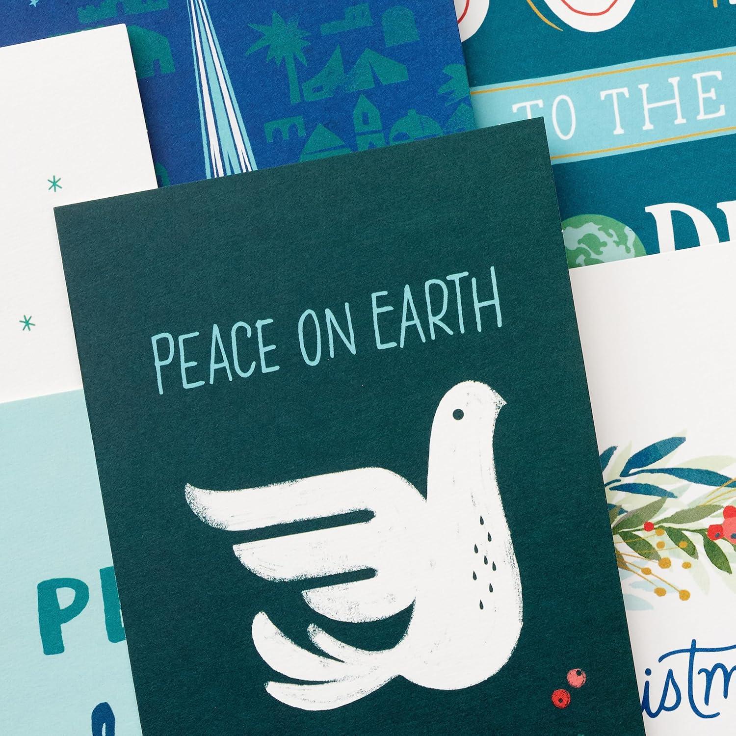 imageHallmark Boxed Religious Christmas Cards Assortment Christmas Blessings 6 Designs 24 Cards with EnvelopesBlue Green Peace Holiday Money Holder Assortment