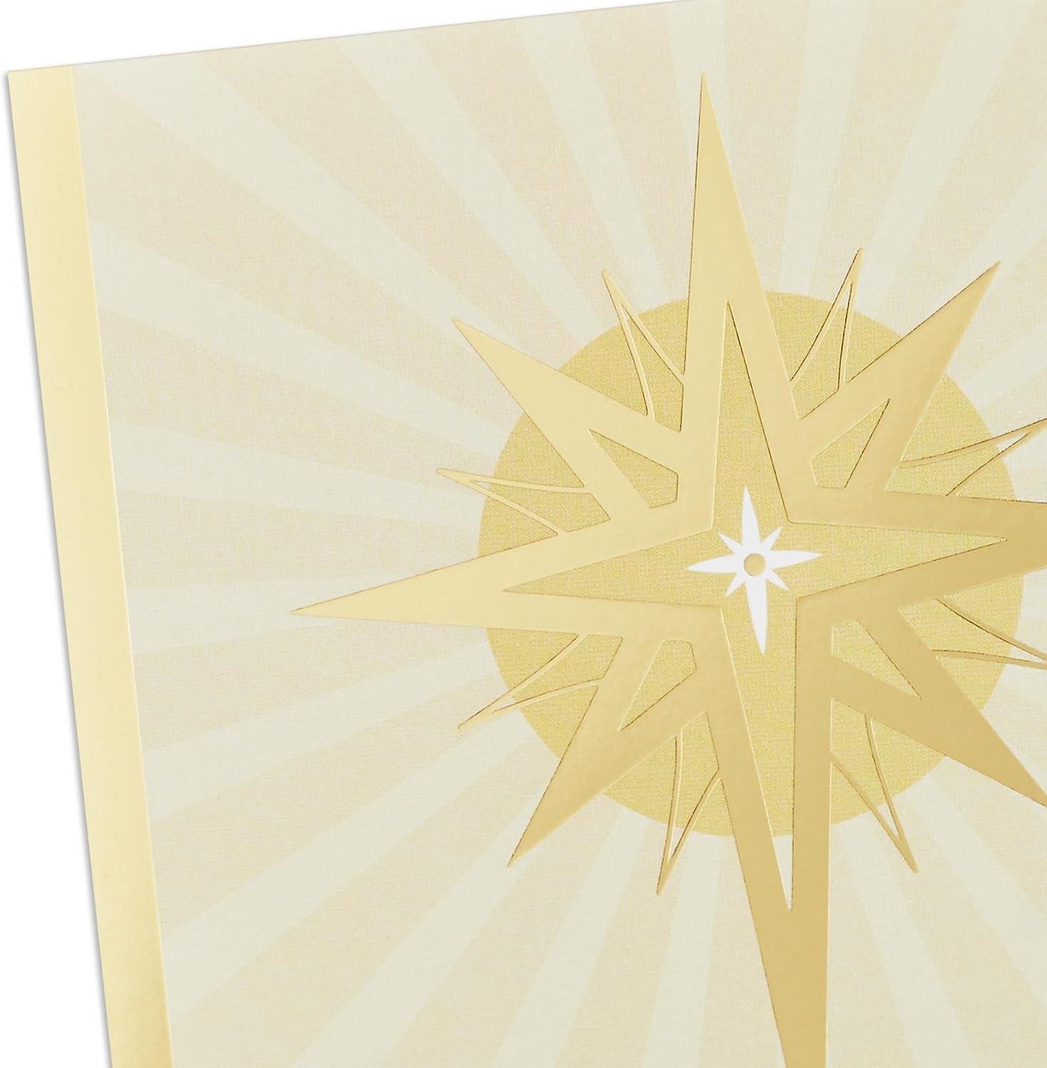 imageHallmark Boxed Religious Christmas Cards Gold Foil Star 40 Cards and 40 Envelopes Holy Season Blessings