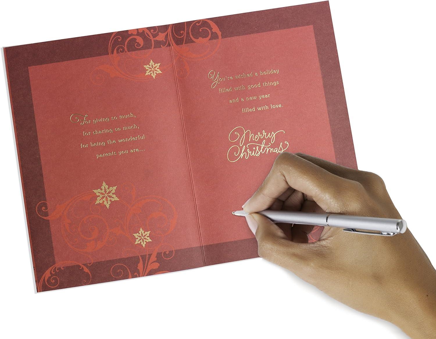 imageHallmark Christmas Card for Mom and Dad Red Foil TreeRed Foil Tree