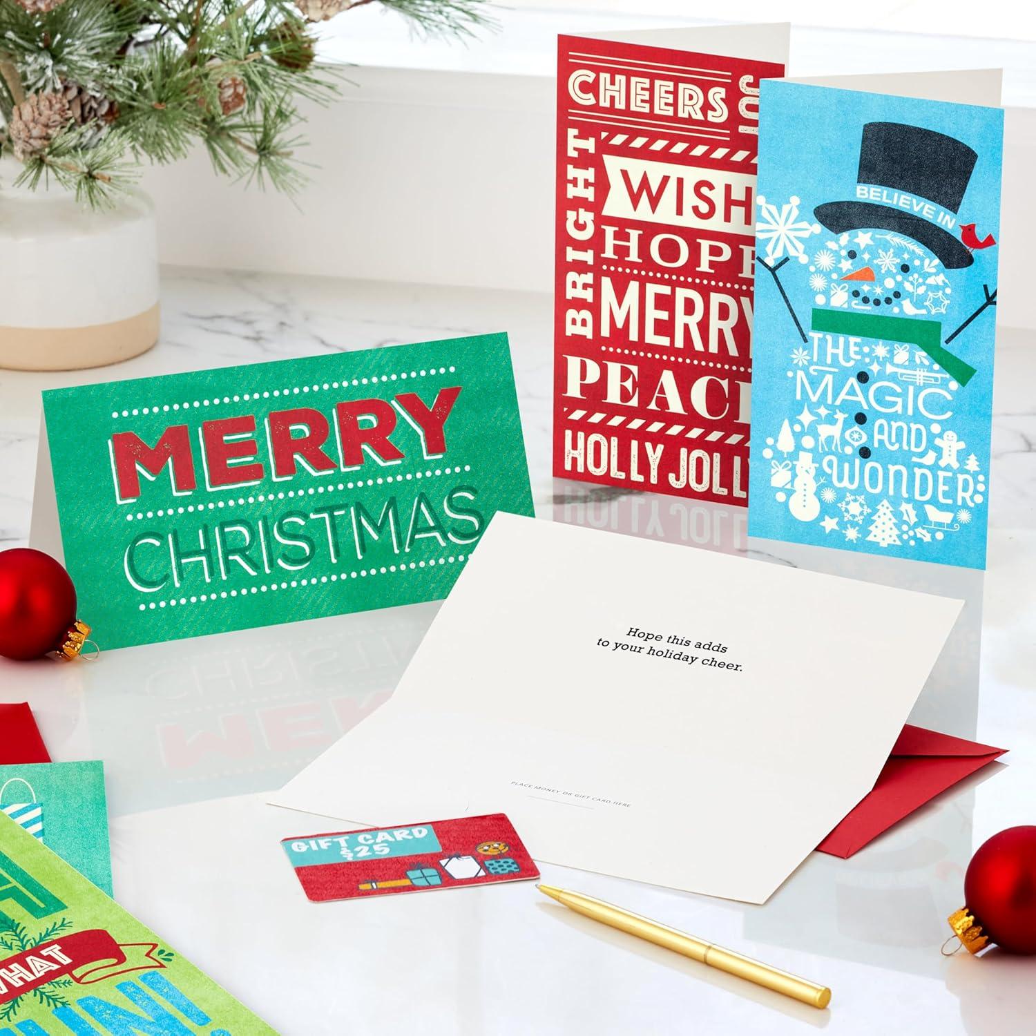 imageHallmark Christmas Gift Card Holders or Money Holders Assortment Colorful Holidays 36 Cards with EnvelopesColorful Holidays  36 Christmas Gift Card Holders