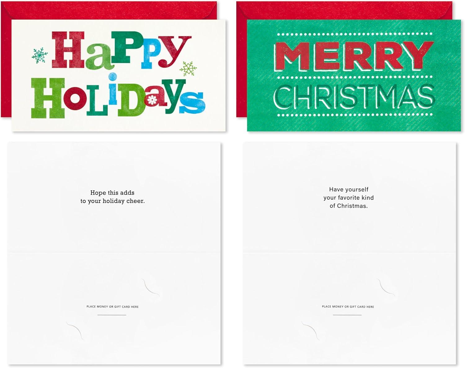 imageHallmark Christmas Gift Card Holders or Money Holders Assortment Colorful Holidays 36 Cards with EnvelopesColorful Holidays  36 Christmas Gift Card Holders
