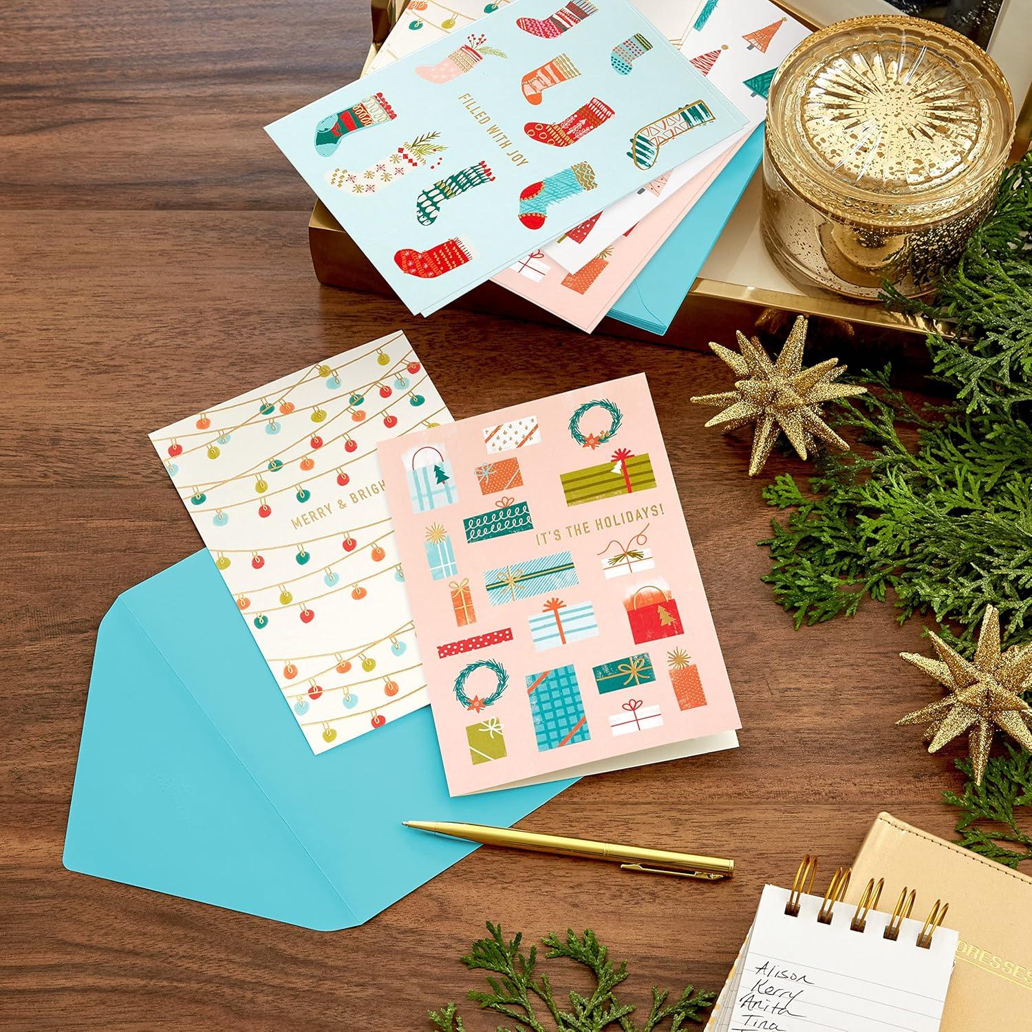 imageHallmark Christmas Gift Card Holders or Money Holders Assortment Colorful Holidays 36 Cards with EnvelopesHoliday Icons  Card Assortment