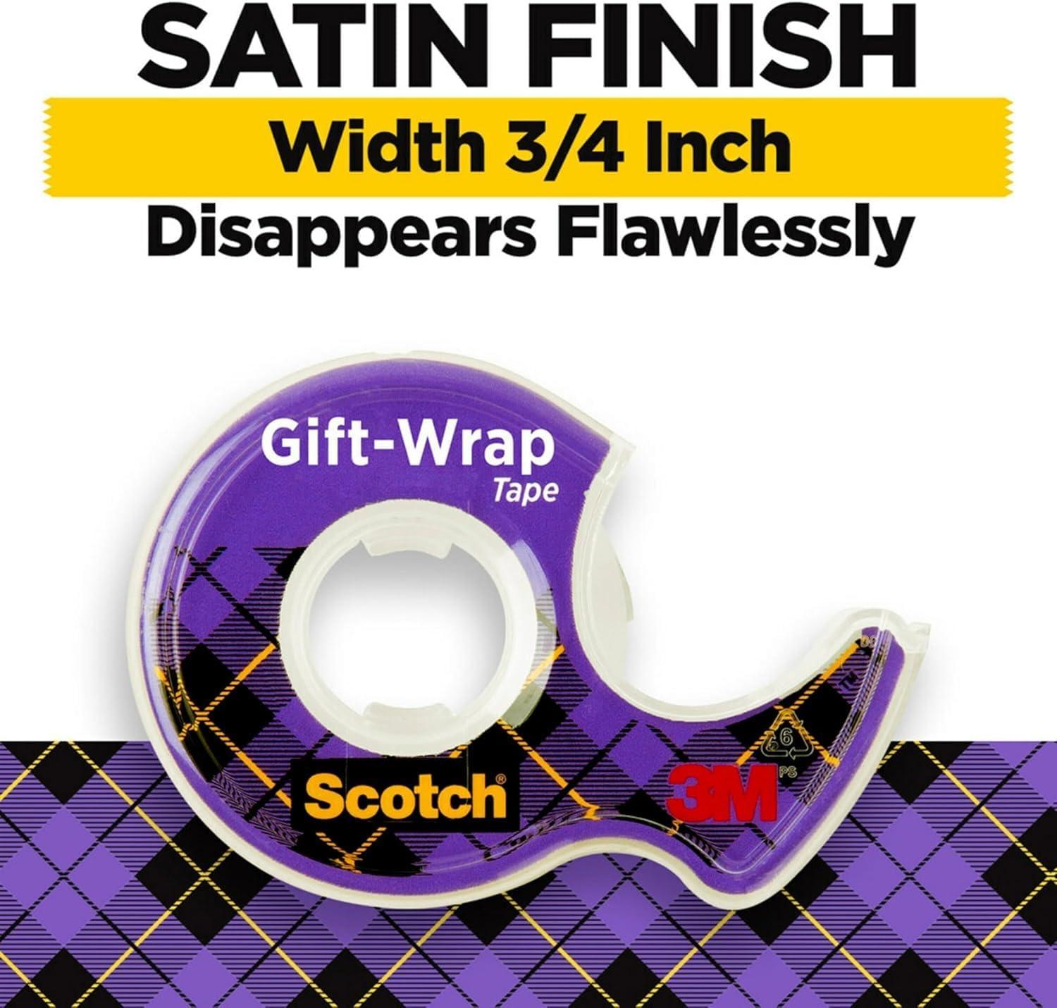 imageHallmark Christmas Wrapping Paper Rolls and Scotch GiftWrap Tape Set of 3 Reversible Gift Wrap Rolls with 6 Rolls of Tape Traditional Holiday  Santa Red and Gold Snowflakes Stripes PlaidWrapping Paper  Scotch Tape