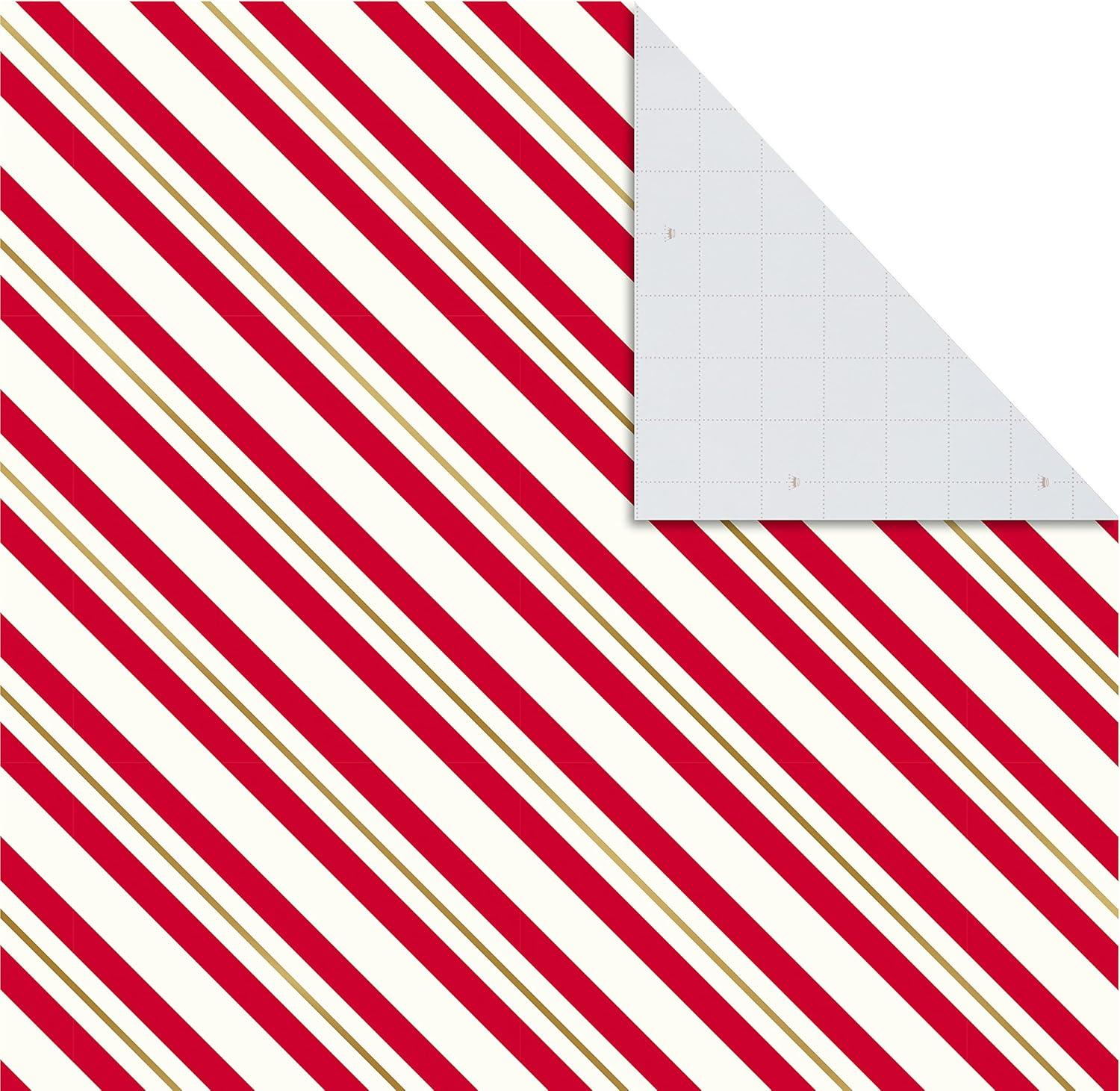 imageHallmark Cute Christmas Flat Wrapping Paper Sheets with Cutlines on Reverse 12 Folded Sheets with Sticker Gift Tags Pink Mint Green Plants Cactus Presents OrnamentsRed Santa  Plaid Snowflakes  Stripes