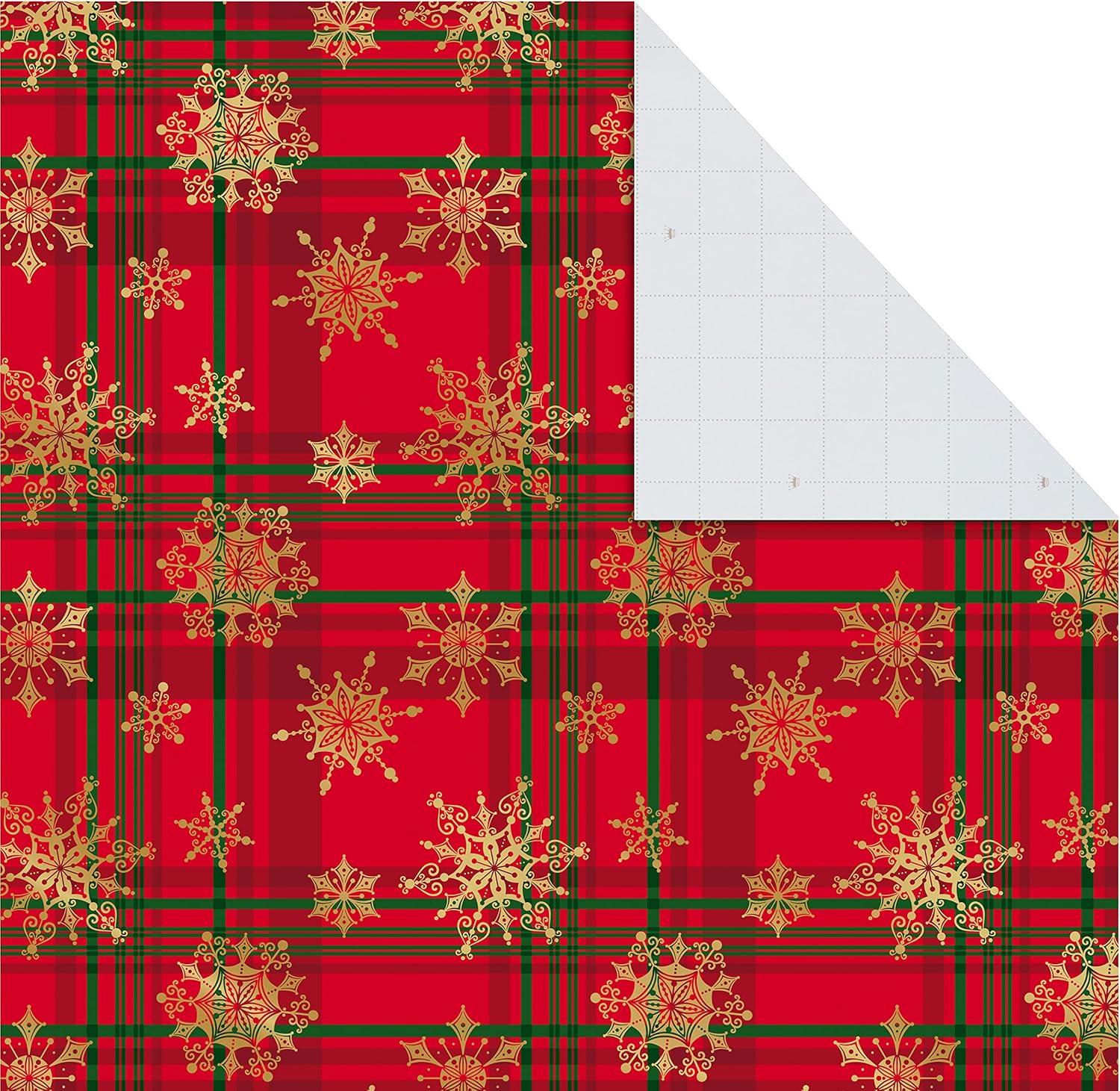 imageHallmark Cute Christmas Flat Wrapping Paper Sheets with Cutlines on Reverse 12 Folded Sheets with Sticker Gift Tags Pink Mint Green Plants Cactus Presents OrnamentsRed Santa  Plaid Snowflakes  Stripes