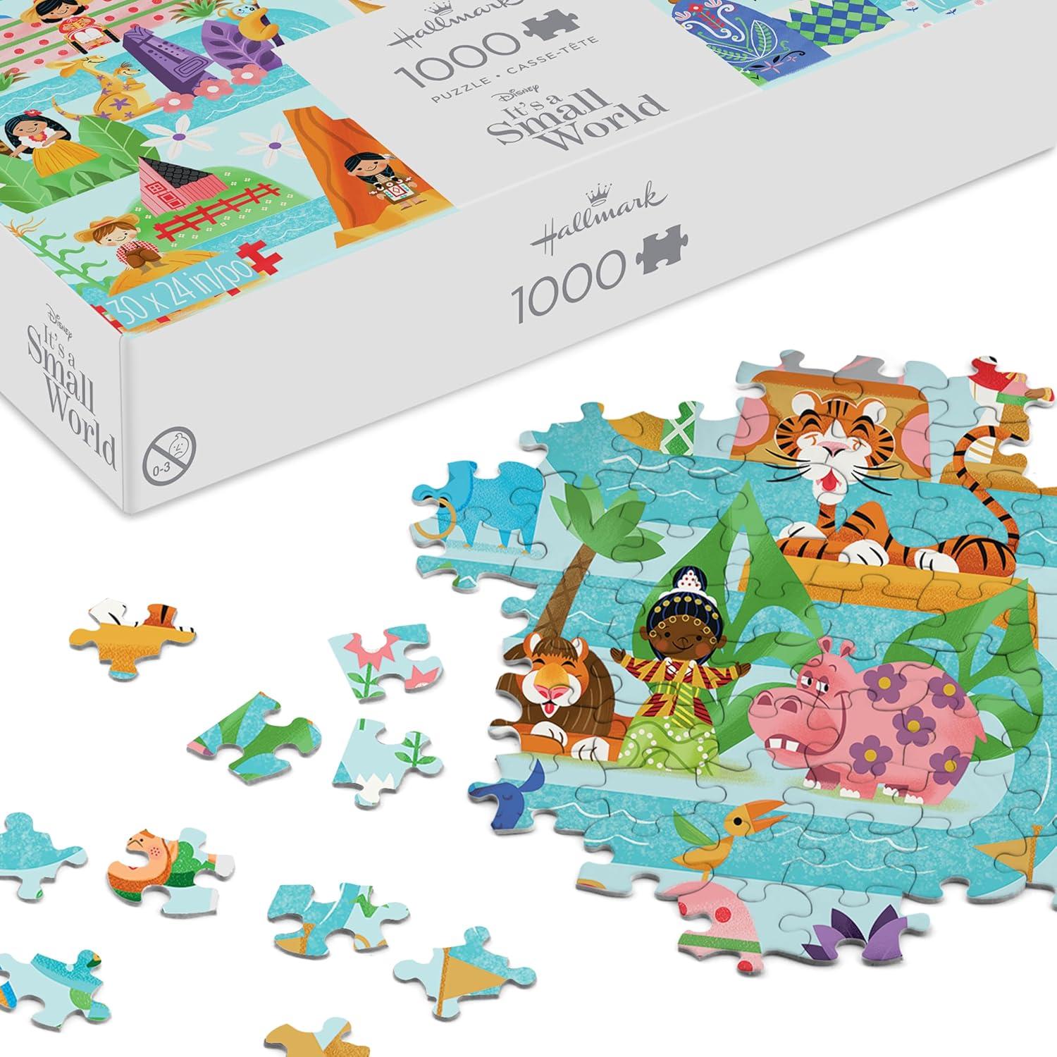 imageHallmark Disney 1000Piece Jigsaw Puzzle 24quot x 30quot Its a Small World Map Gift for Kids Teens Collectors