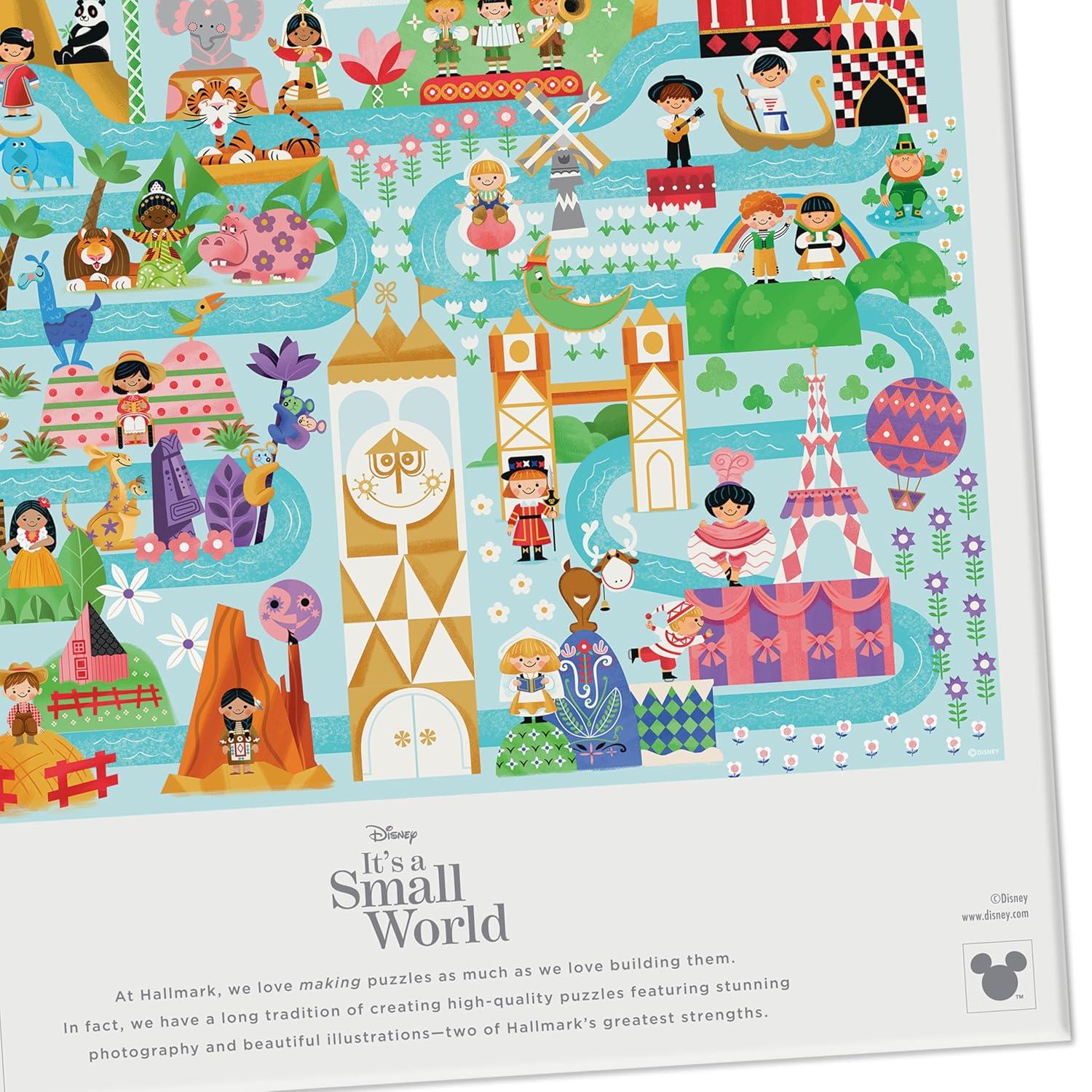 imageHallmark Disney 1000Piece Jigsaw Puzzle 24quot x 30quot Its a Small World Map Gift for Kids Teens Collectors