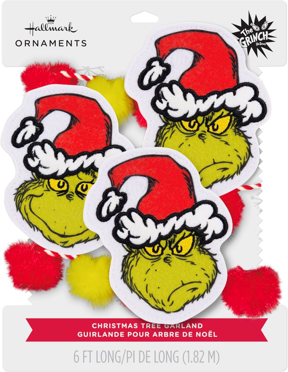 imageHallmark Dr Seusss How The Grinch Stole Christmas 72quot Christmas Garland Fabric Gifts for Dr Seuss Fans