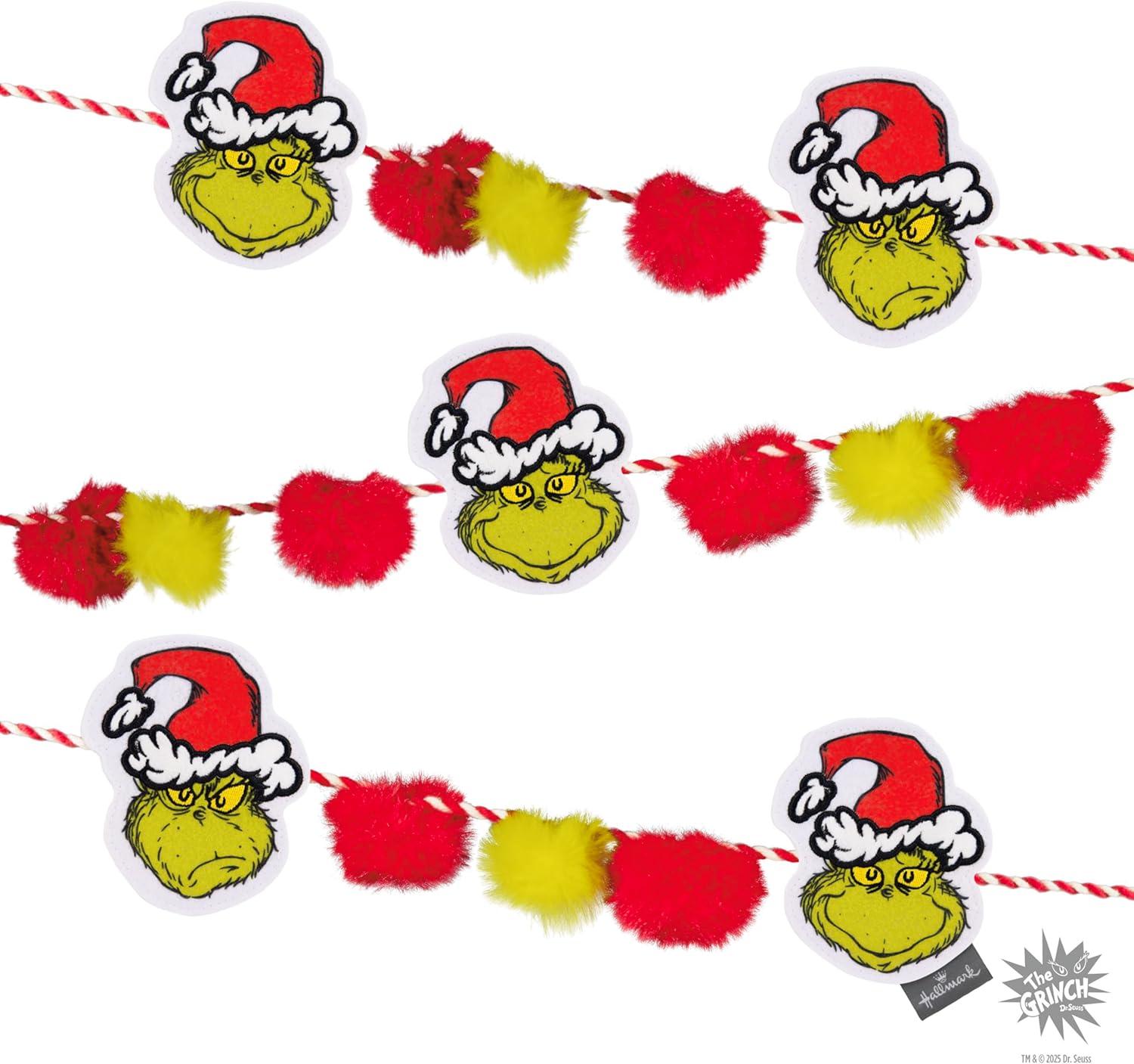 imageHallmark Dr Seusss How The Grinch Stole Christmas 72quot Christmas Garland Fabric Gifts for Dr Seuss Fans