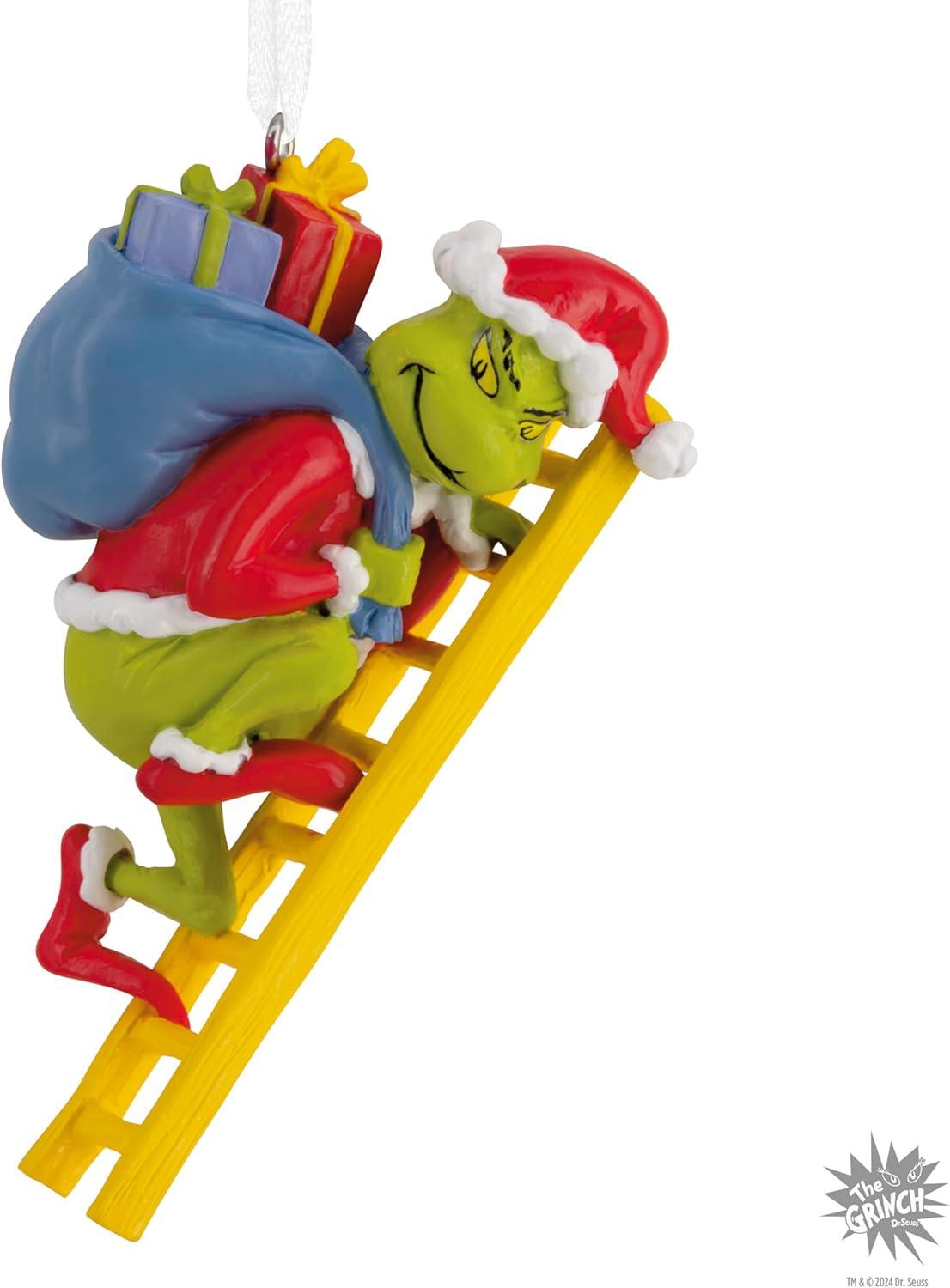 imageHallmark Dr Seusss How The Grinch Stole Christmas Grinch on Ladder Christmas Ornament Christmas Movie Gifts