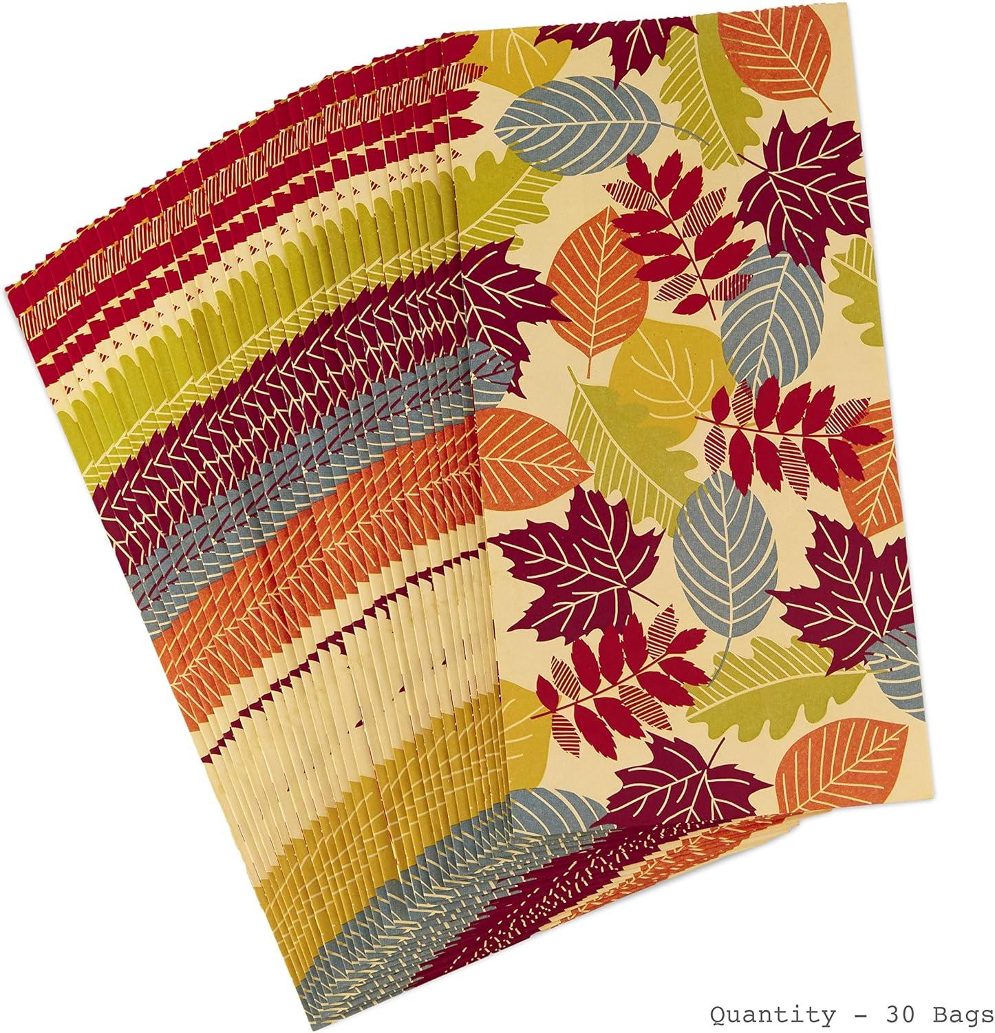 imageHallmark Fall Leaves Party Favor and Wrapped Treat Bags 30 Ct for Autumn Parties Halloween Thanksgiving Friendsgiving Care Packages and MoreAutumn Leaves