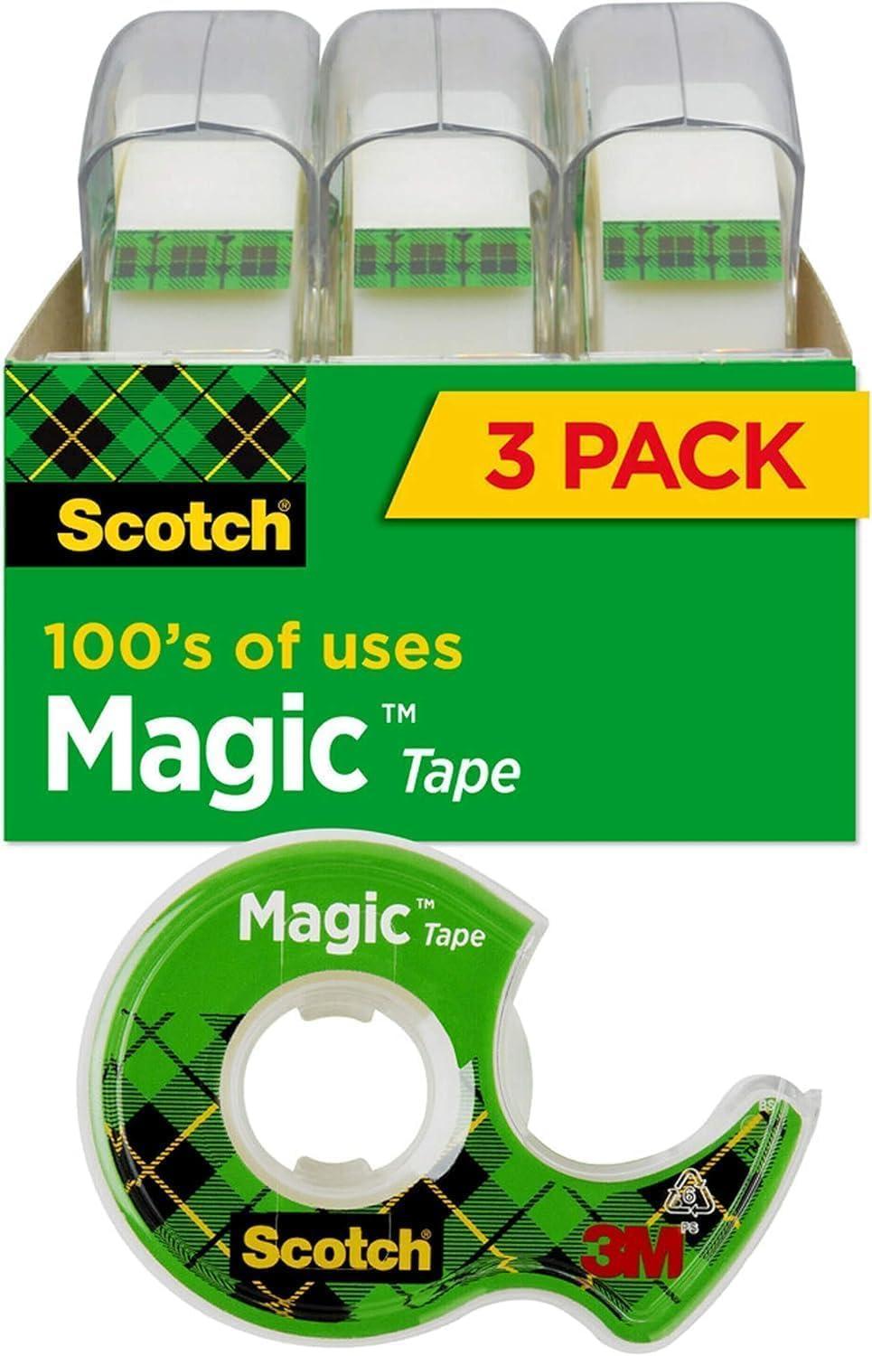imageHallmark Floral Wrapping Paper Roll and Scotch Magic Tape 1 Mini Gift Wrap Roll with 3 Rolls of Tape Wildflowers for Birthdays Bridal Showers Baby Showers Any OccasionWrapping Paper  Scotch Magic Tape