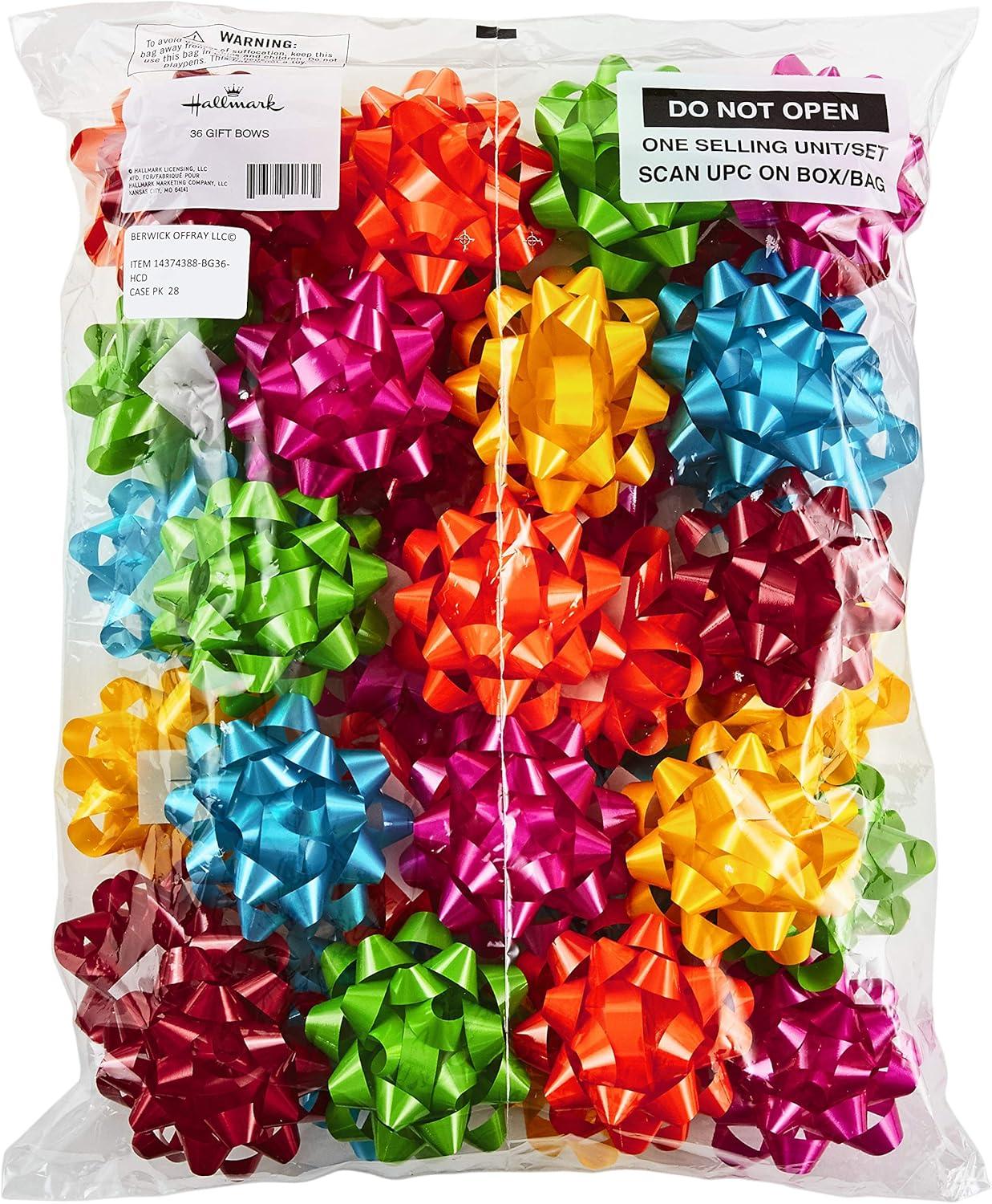 imageHallmark Gift Bow Assortment 30 2 Sizes Red White Pink Blue Yellow Silver Gold for Christmas Hanukkah Birthdays Weddings Baby ShowersRed  Pink  Orange  Green  Teal  Yellow
