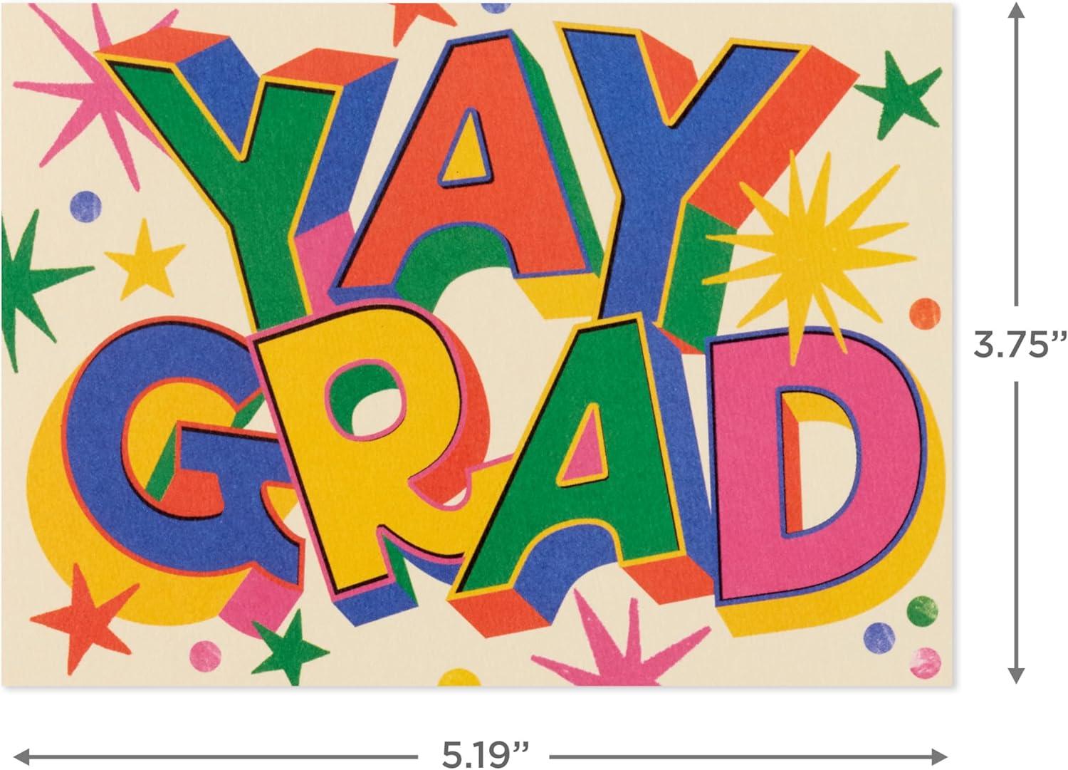 imageHallmark Graduation Cards Bulk Assortment Retro Rainbow 36 Blank Cards with Envelopes 6 Designs for High School Kindergarten Middle School College and College GraduatesBright and Bold  Assorted Graduation Cards