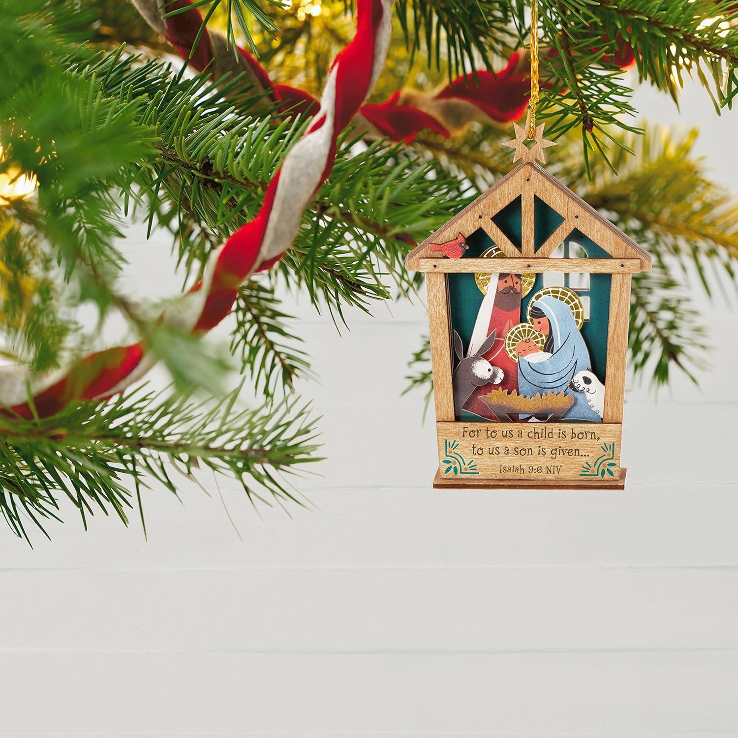 imageHallmark Keepsake Christmas Ornament 2023 A Child is Born Nativity Papercraft Religious GiftA Child is Born