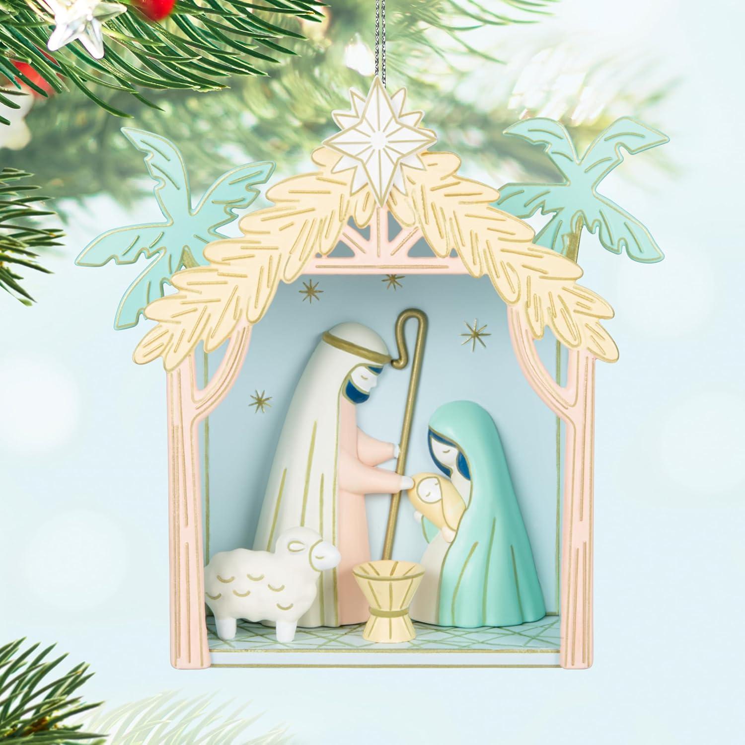 imageHallmark Keepsake Christmas Ornament 2023 A Child is Born Nativity Papercraft Religious GiftFor Unto You