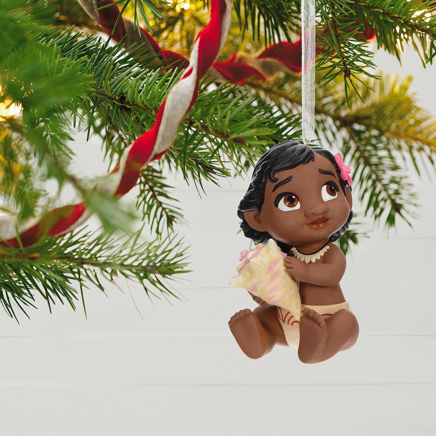 imageHallmark Keepsake Christmas Ornament 2025 Disney Beauty and The Beast Belle with The Wardrobe Gifts for Disney FansMoana The Ocean Chose Me