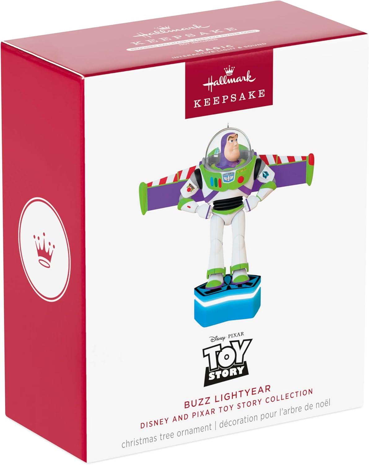 imageHallmark Keepsake Christmas Ornament 2025 DisneyPixar Toy Story Collection Sheriff Woody with Light and Sound Gifts for Disney FansBuzz Lightyear
