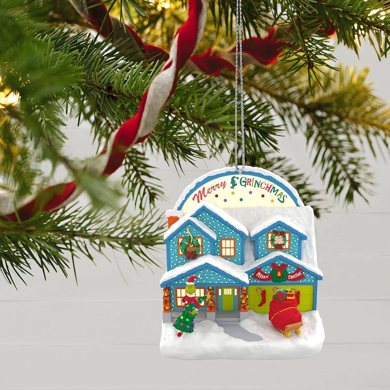 imageHallmark Keepsake Christmas Ornaments 2024 Dr Seusss The Cat in the Hat Thing One and Thing Two Set of 2 Gifts for Dr Seuss FansA Very Merry Grinchmas