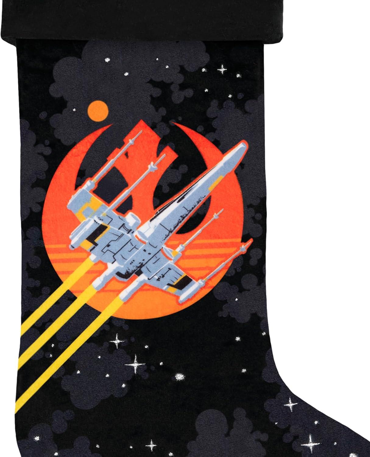 imageHallmark Keepsake Stocking Star Wars A New Hope Rebels vs Empire DualSided Fabric Stocking Gifts for Star Wars Fans