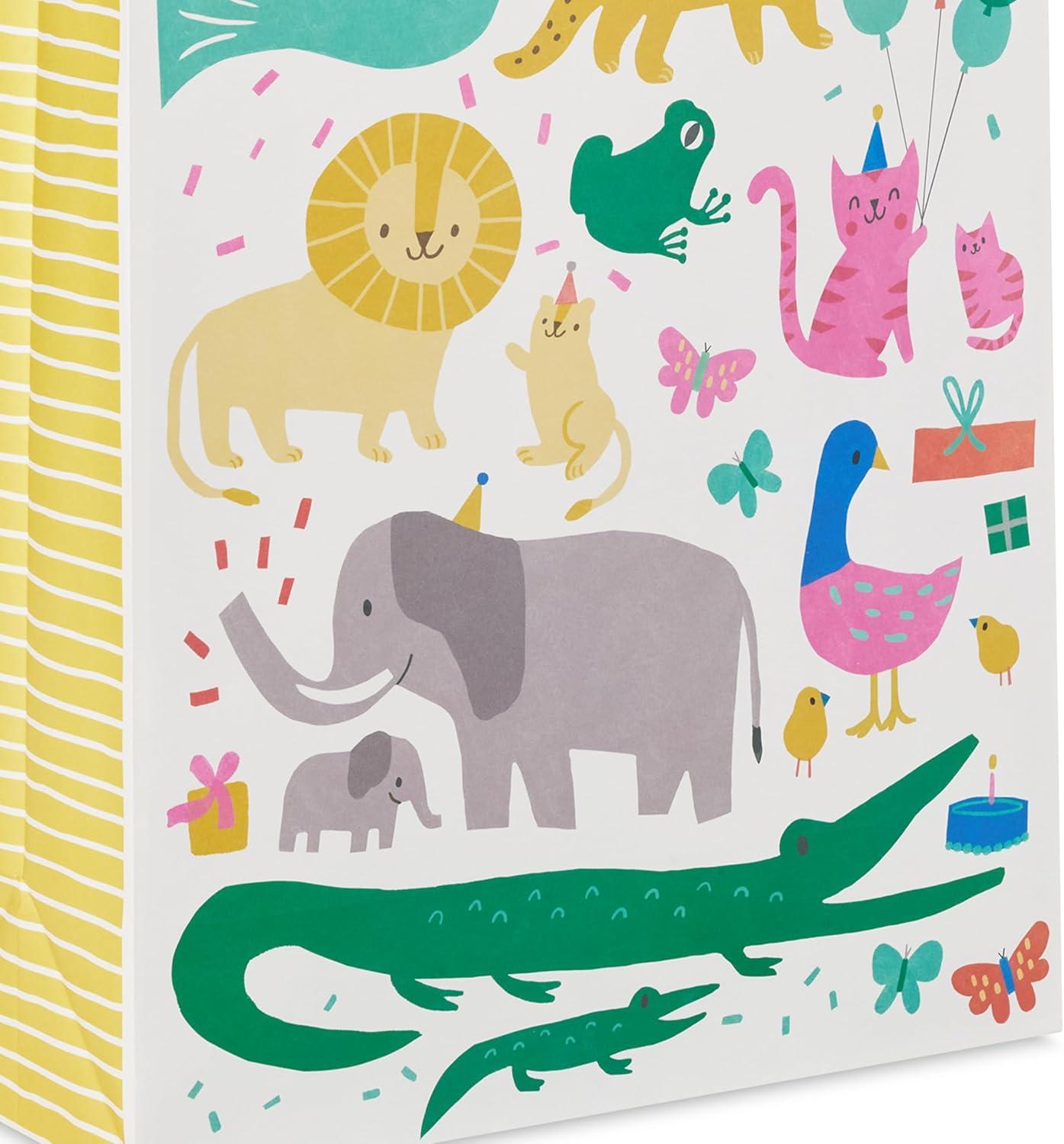 imageHallmark Large Baby Gift Bag with Tissue Paper G is for GirlBaby Animals
