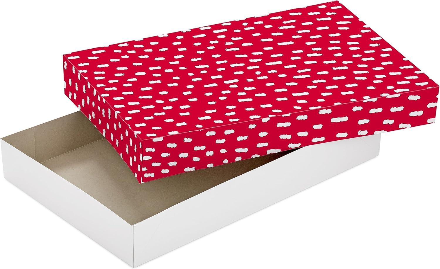 imageHallmark Large Christmas Gift Boxes with Lids 8 Sweater Boxes Rustic Santa Plaid quotVery Merryquot Red with White Speckles for Christmas Holiday Parties Hostess Gifts