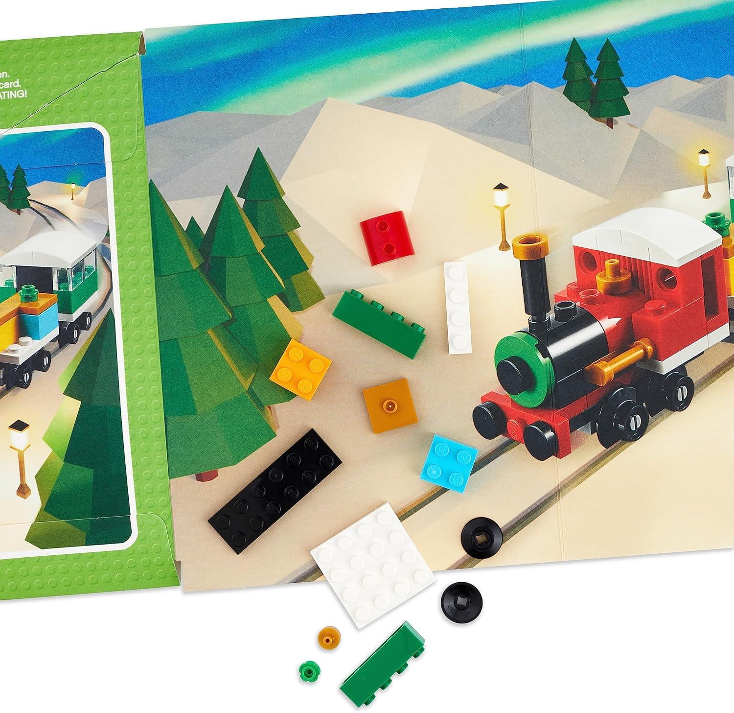 imageHallmark Lego Christmas Card for Kids Toy Train Building KitHoliday Train  Lego Building Kit