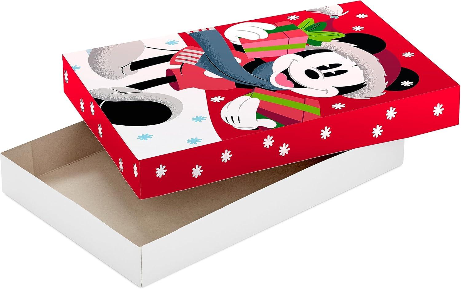 imageHallmark Medium Christmas Gift Boxes with Lids 12 Shirt Boxes 3 Designs Lights Trees Red and Green Stripes for Christmas Holiday Parties Hostess Gifts8 Count Pack of 1