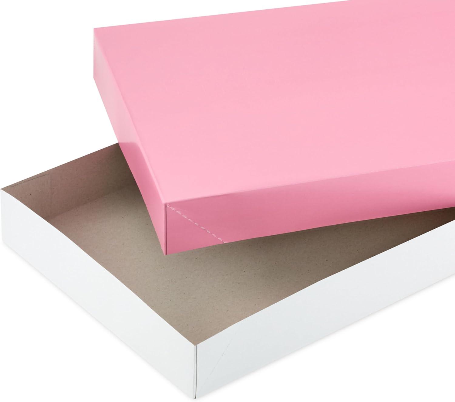 imageHallmark Medium Gift Boxes with Lids 8 Shirt Boxes 2 Each Red Pink Blue Black for Birthdays Baby Showers Valentines Day Mothers Day Fathers Day