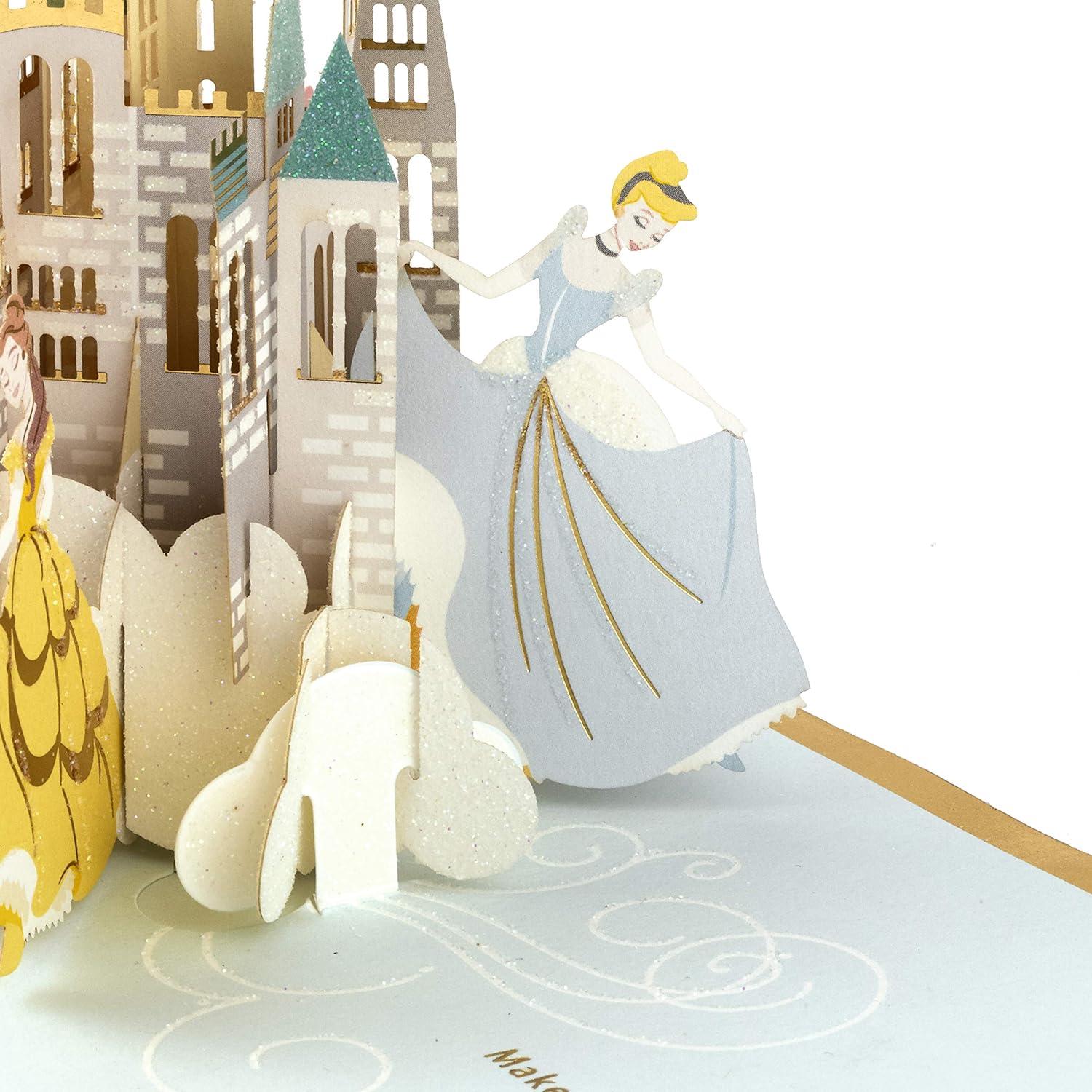imageHallmark Paper Wonder Disney Princess Pop Up Birthday Card for Kids Ariel Cinderella Mulan Jasmine Belle TianaPop Up  Disney Princesses