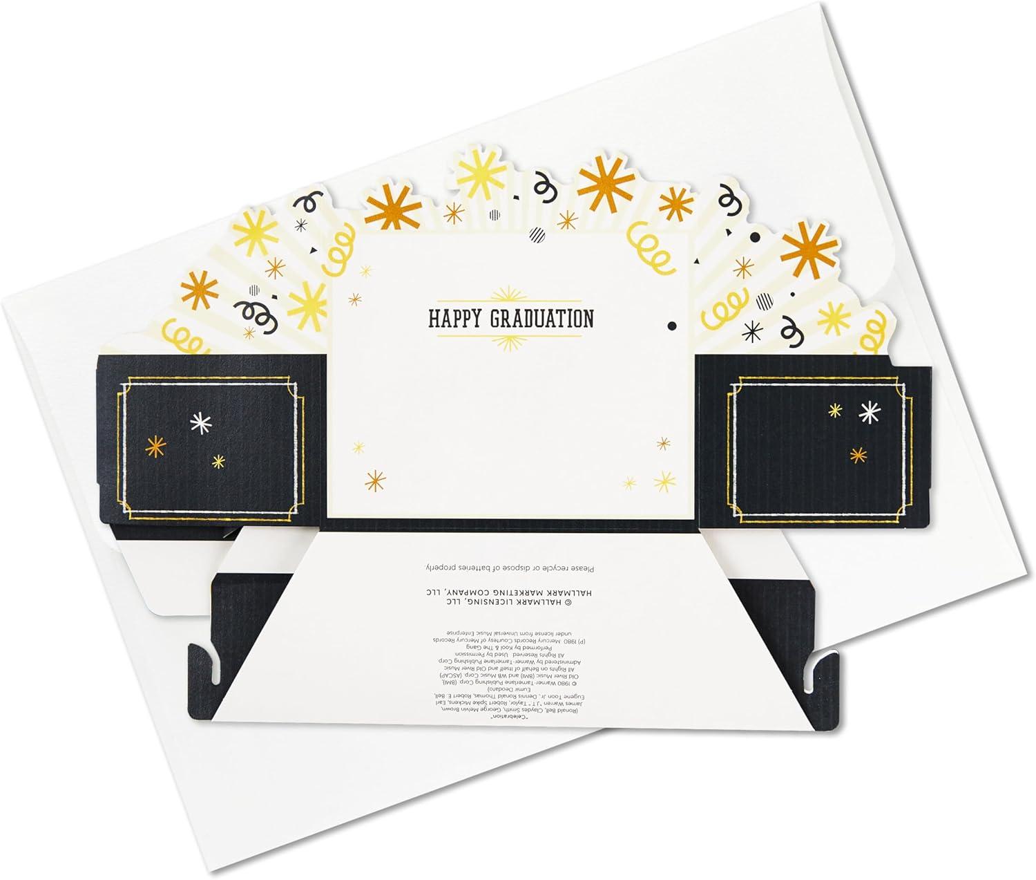 imageHallmark Paper Wonder Musical Pop Up Graduation Card and Gift Card Holder Plays CelebrationBlackMulticolor