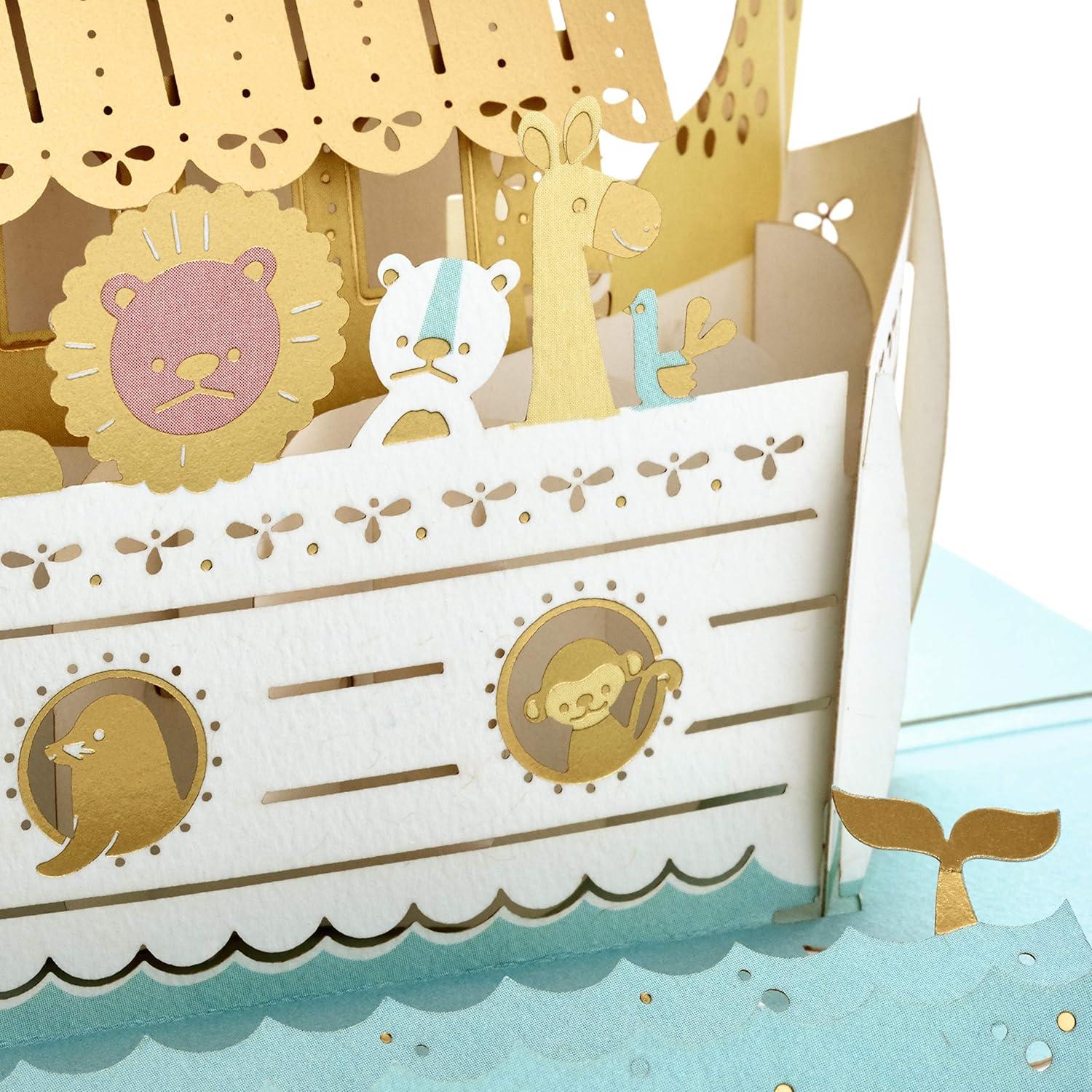 imageHallmark Paper Wonder Pop Up Baby Shower Card for New Parents Family Tree Welcome New Baby Congratulations Gender RevealPop Up  Noahs Ark