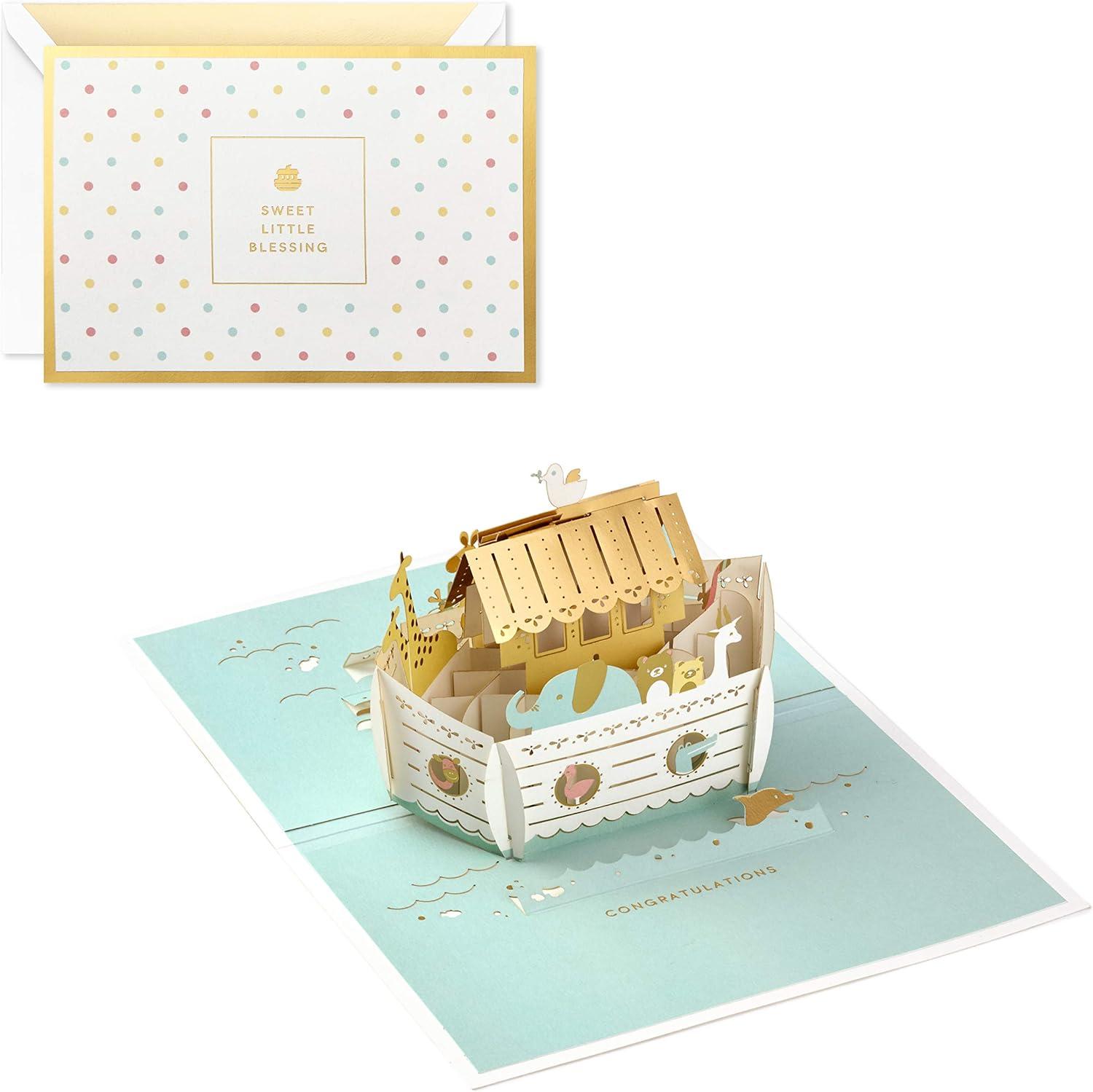 imageHallmark Paper Wonder Pop Up Baby Shower Card for New Parents Family Tree Welcome New Baby Congratulations Gender RevealPop Up  Noahs Ark