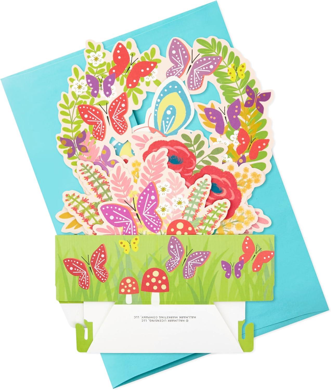 imageHallmark Paper Wonder Pop Up Card for Birthday Thinking of You Congrats or Any Occasion Flowers and ButterfliesPop Up  Flowers and Butterflies