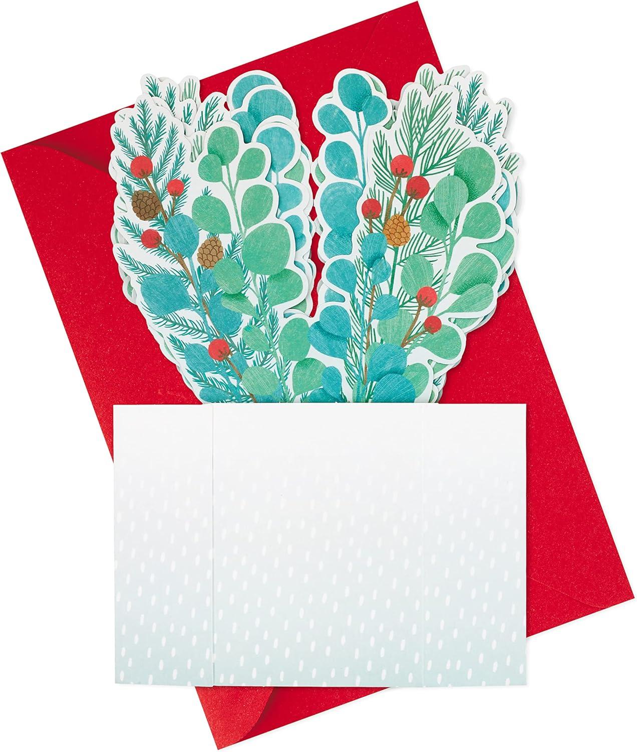 imageHallmark Paper Wonder Pop Up Christmas Card Holly and Pine Displayable BouquetPop Up Bouquet  Holly and Pine
