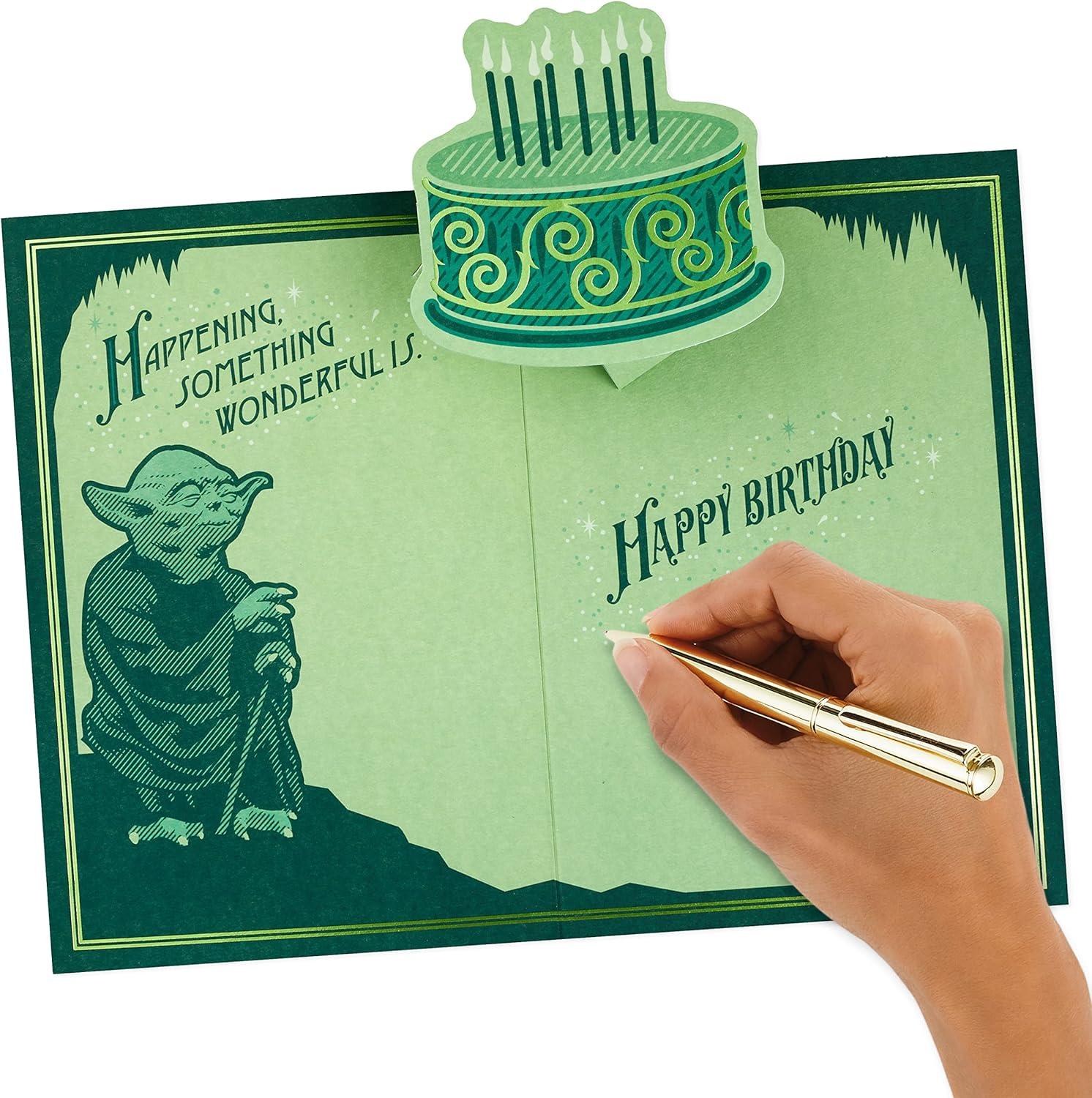 imageHallmark Paper Wonder Star Wars Pop Up Birthday Card with Music Out of this Galaxy Plays Star Wars Theme May the 4thYoda
