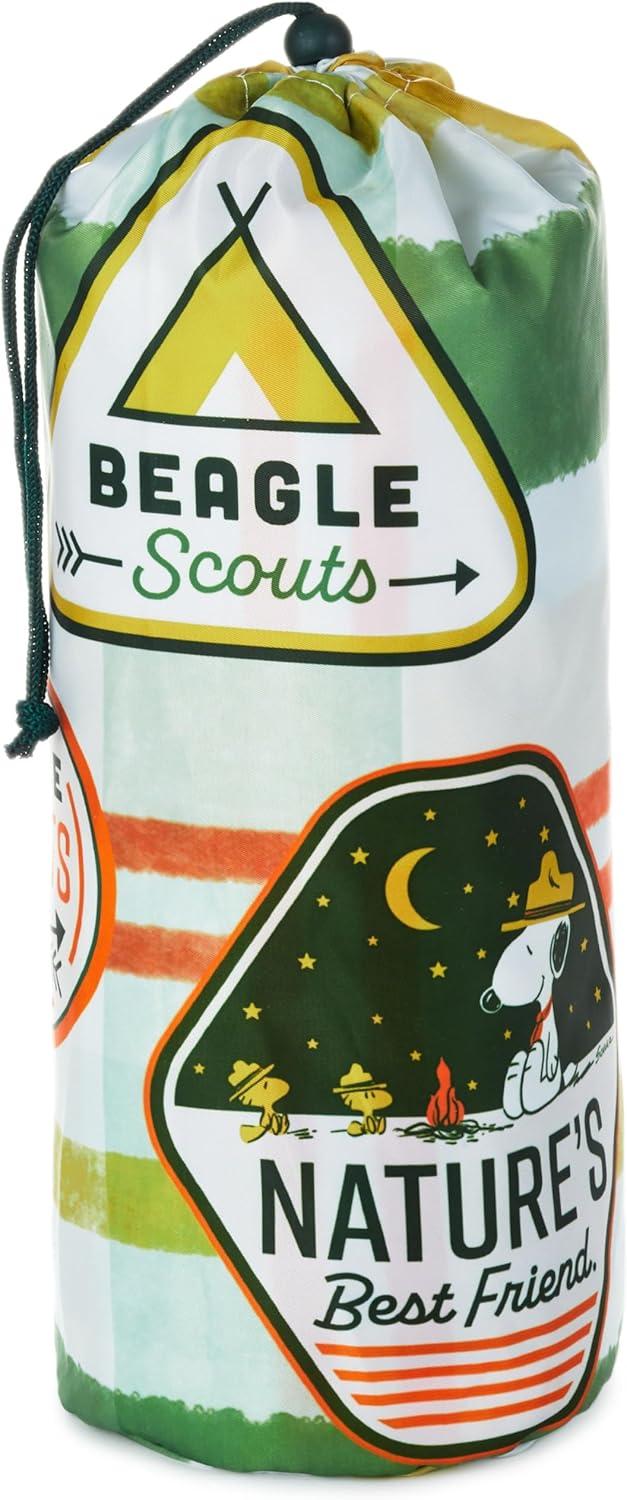 imageHallmark Peanuts Beagle Scouts Picnic Blanket With Bag Snoopy ampamp Woodstock Plaid BlanketPicnic Blanket